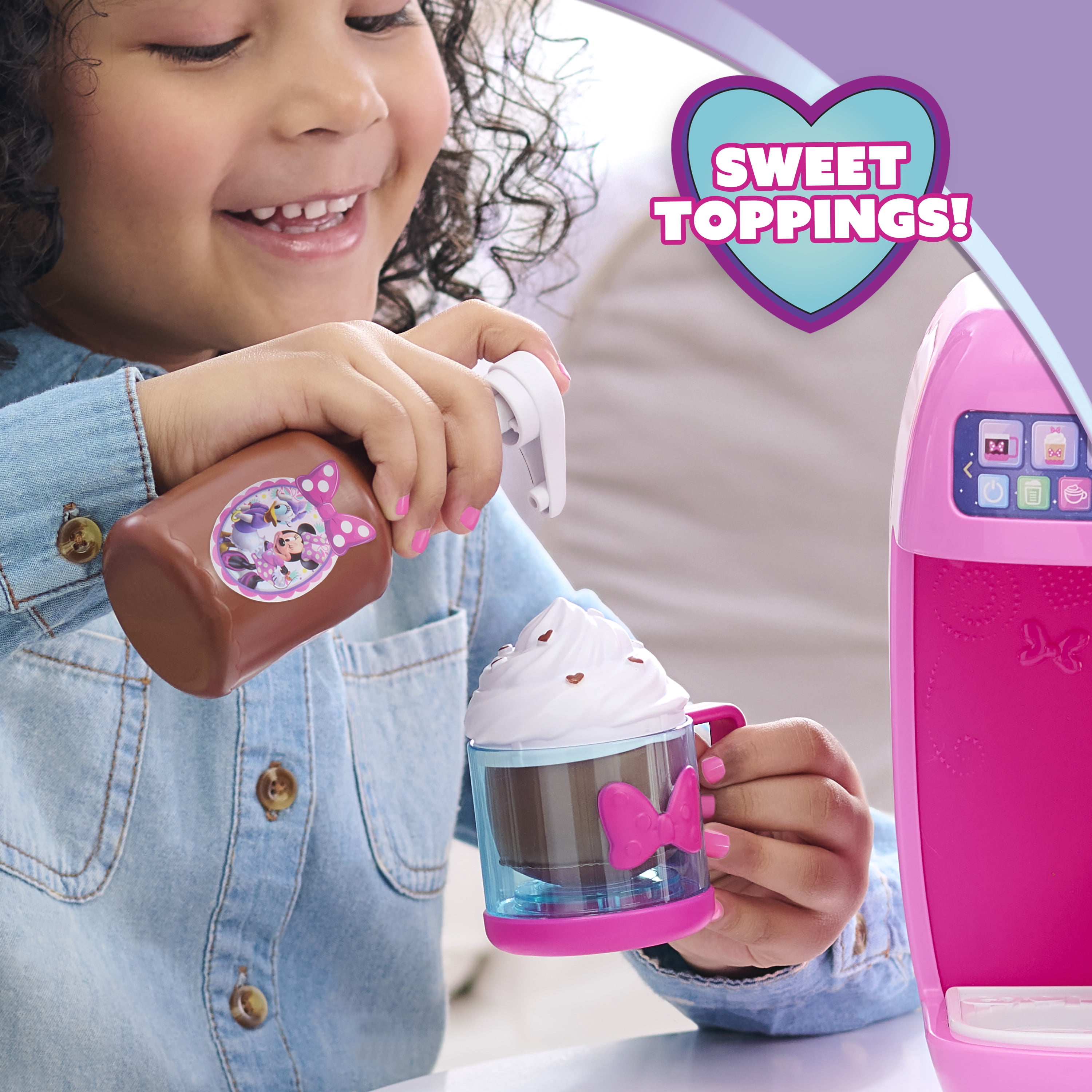 Minnie Mouse Rise & Shine Bowrista Play Espresso Machine Set (Pink, 10 in) molez