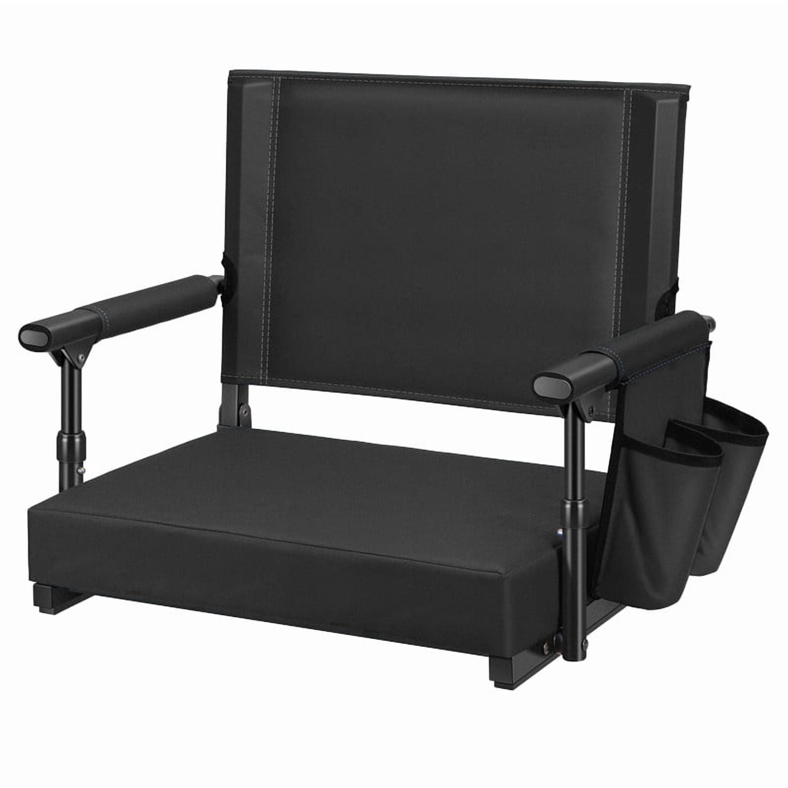 SPECSTAR Stadium Seat with Back Support and Cushion (Black, 18.1 in x 14.0 in) 1ot4a