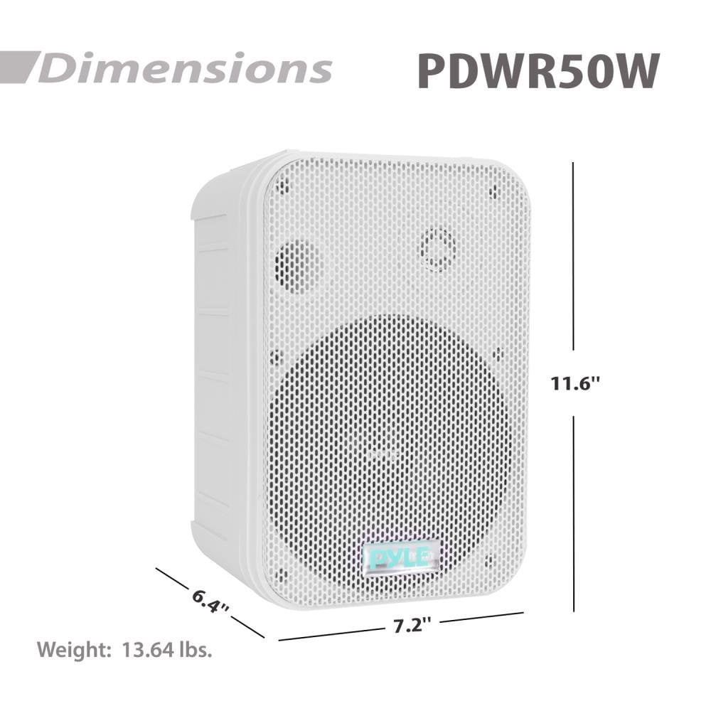 Pyle Pro PDWR50W 2-Way Indoor/Outdoor Speaker (White, 5.25 in) 3dhbb