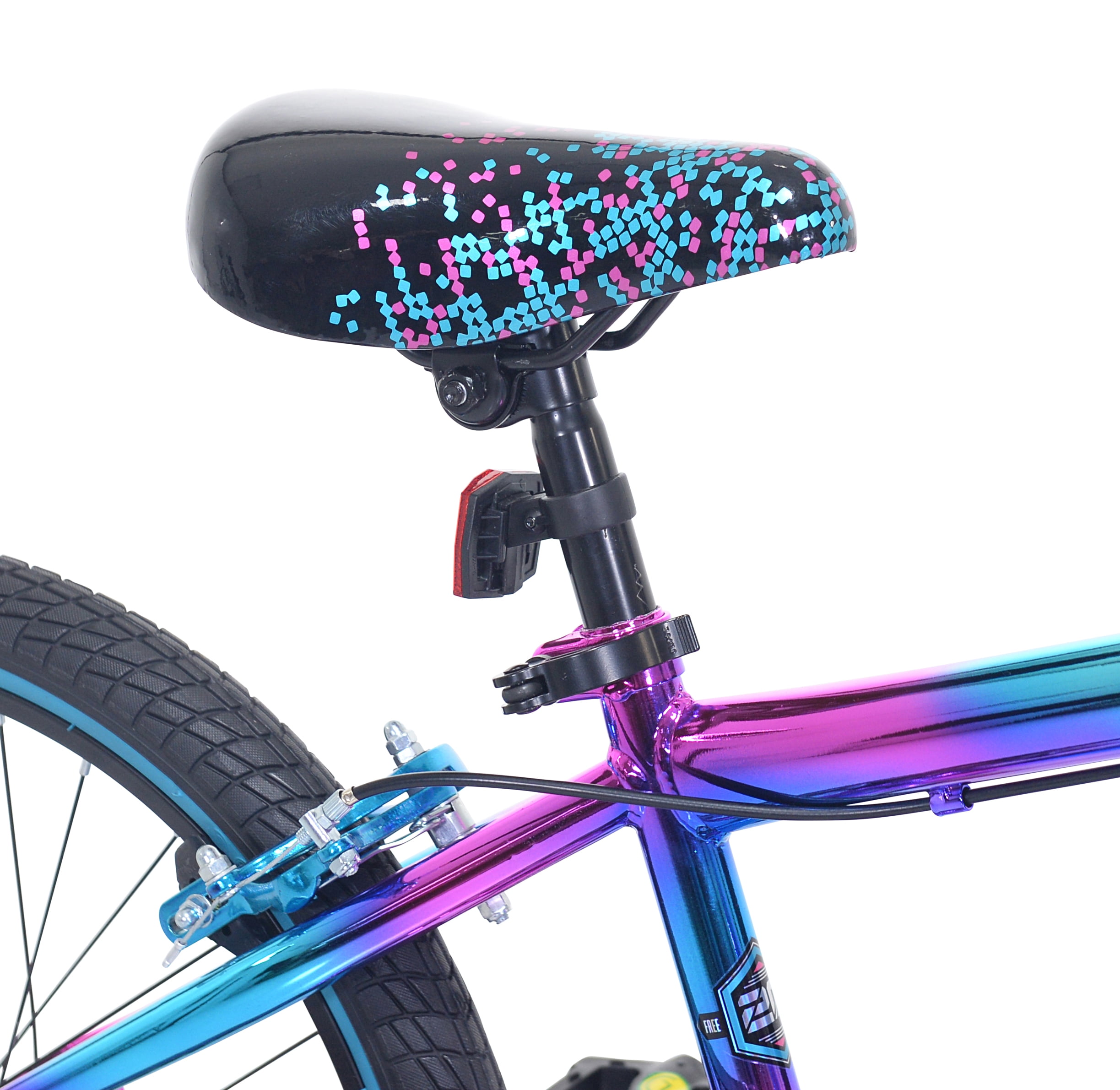 Kent Illusion BMX Bicycle for Kids, Durable Steel Frame with Kickstand (Blue/Purple, 20 in) nf2lu