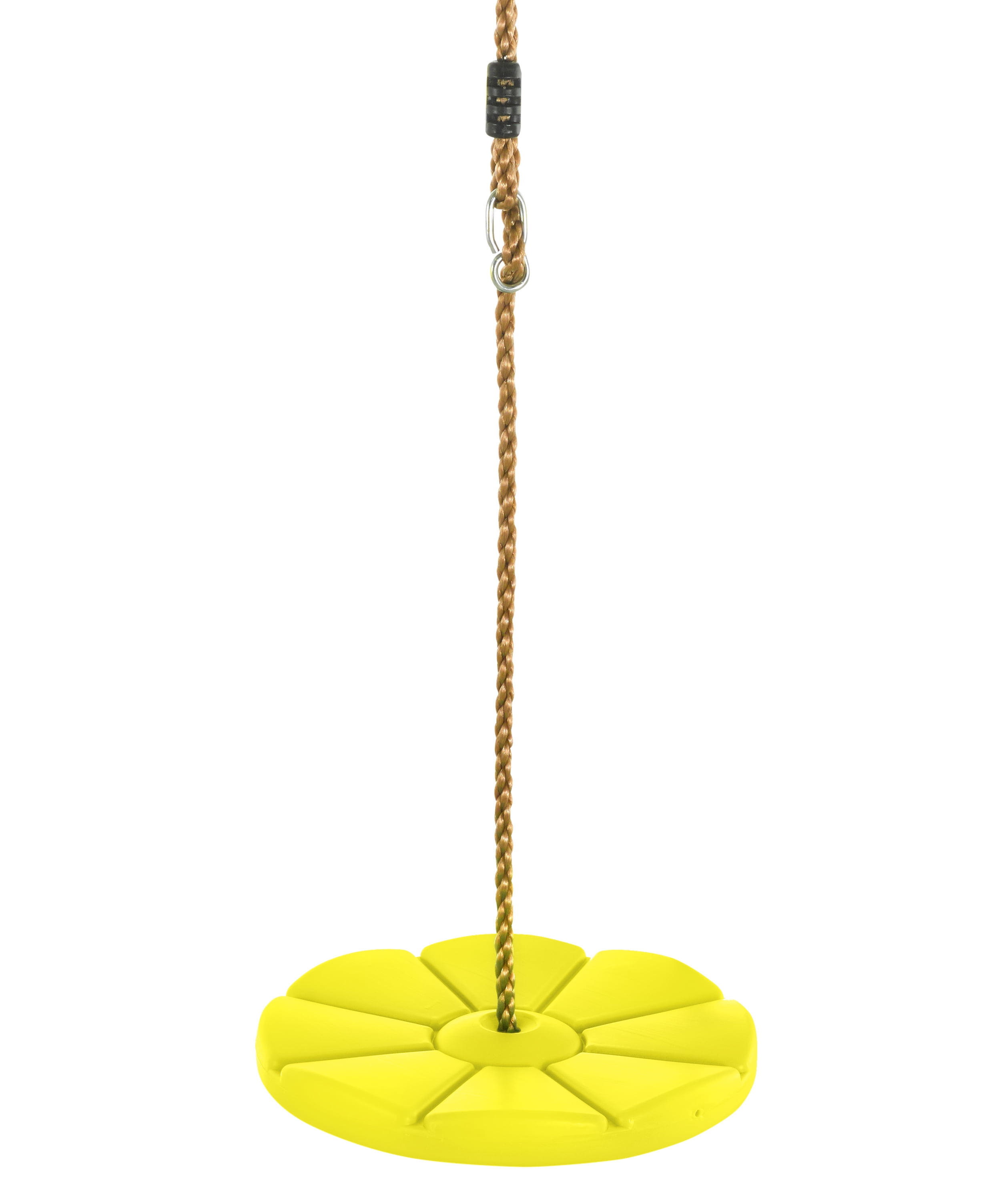 Outdoor Heights Disc Swing for Tree or Swing Set with Adjustable Rope (Yellow, 11 in) guzjx