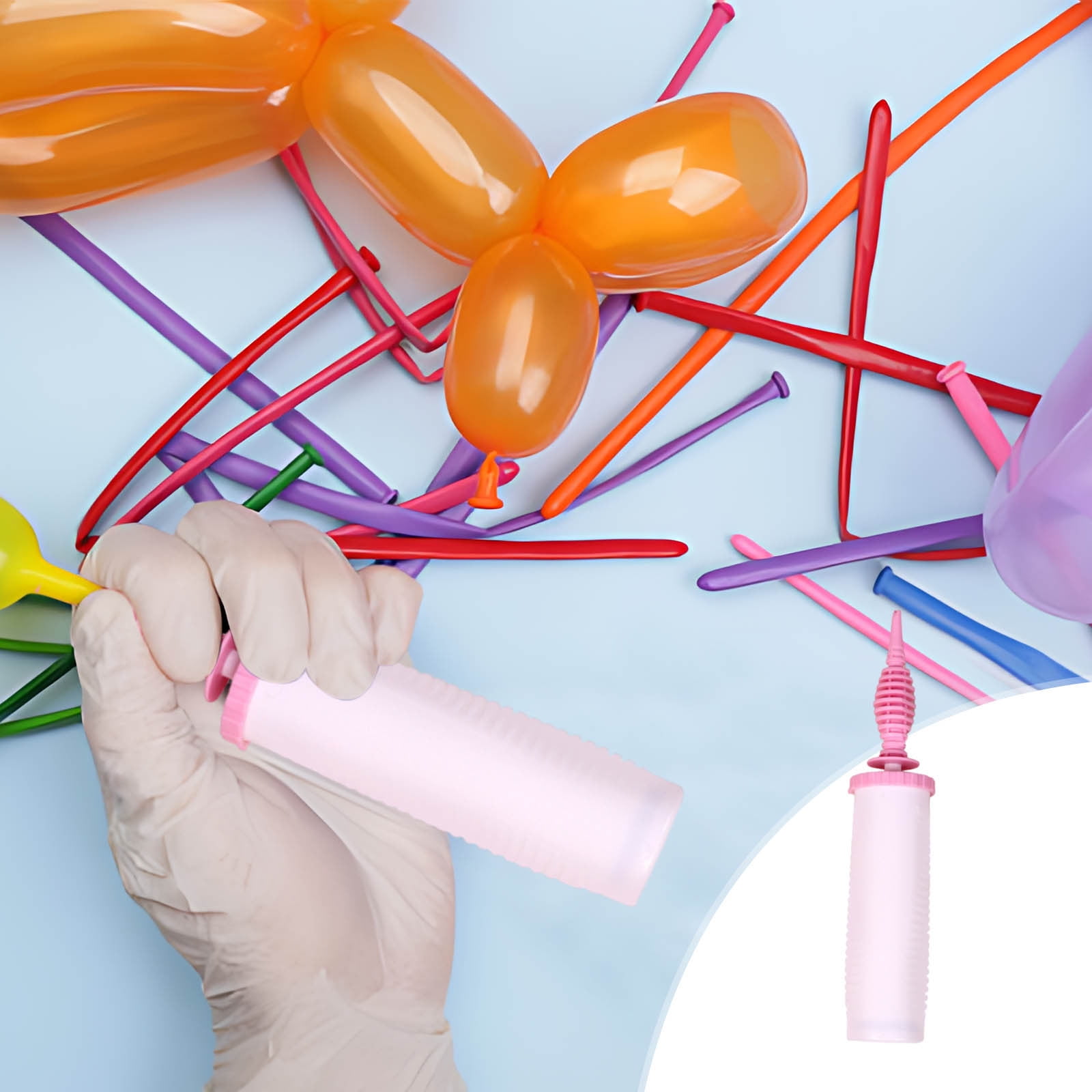 YOHAVEN Manual Balloon Pump Double Action Hand Air Inflator for Latex and Foil Balloons (Pink, 5 in) ei77j