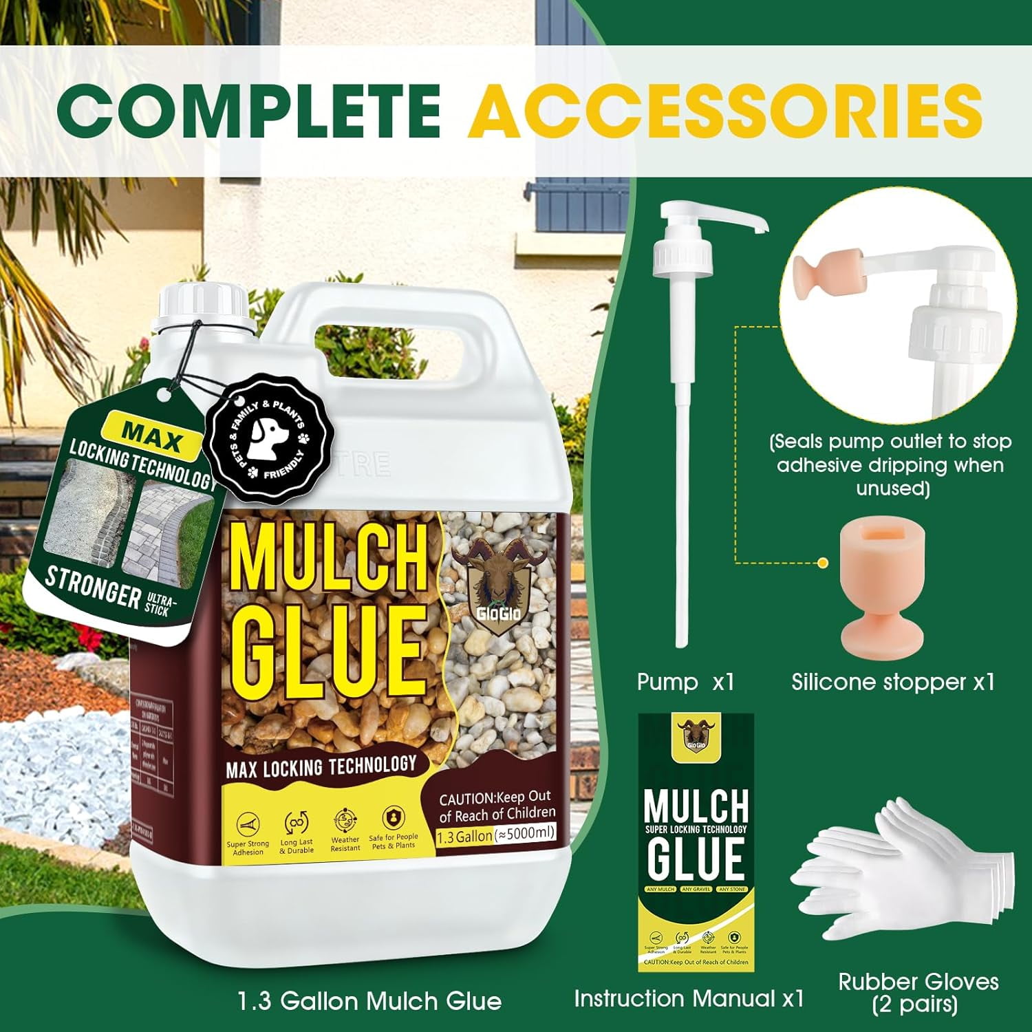 Landscaping Solutions Rock and Gravel Glue Adhesive for Pathways and Garden Beds (Brown, 166 oz) 4naru