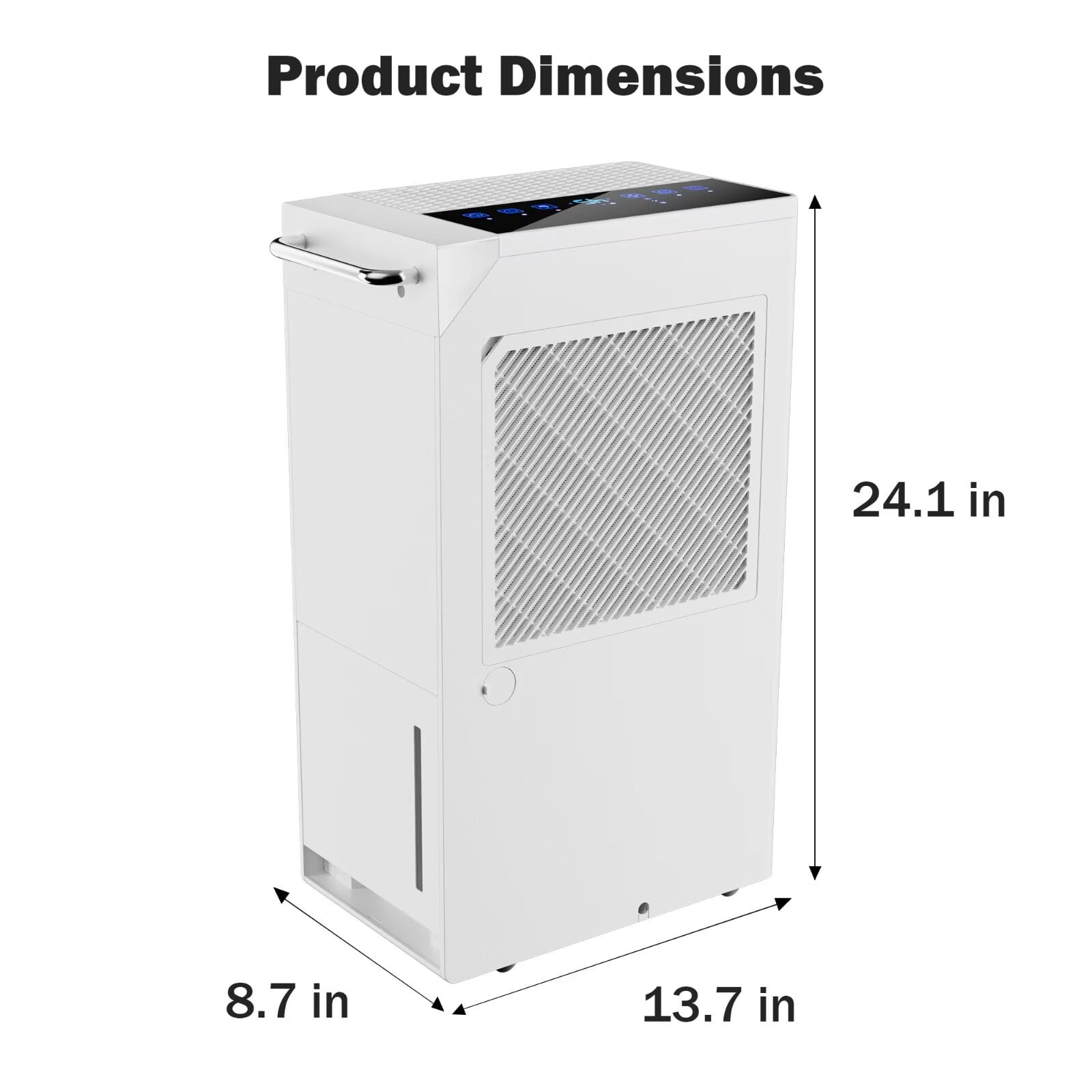 AKIRES Dehumidifier for Basement and Home, 74 Pints Daily Capacity, Auto Shut Off and Drain Hose (Black, 5000 Sq.ft) 21haf