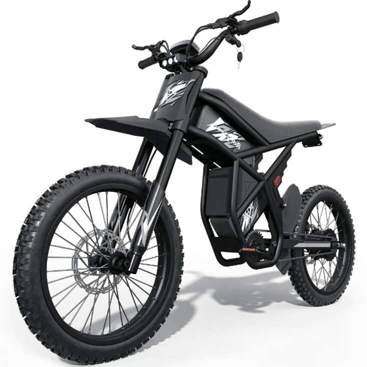 Riding'Times GT73 Electric Dirt Bike for Adults, 2400W 48V Dual Battery, 30+ MPH Off-Road Ebike (Black, 330 lb Capacity) zqegm