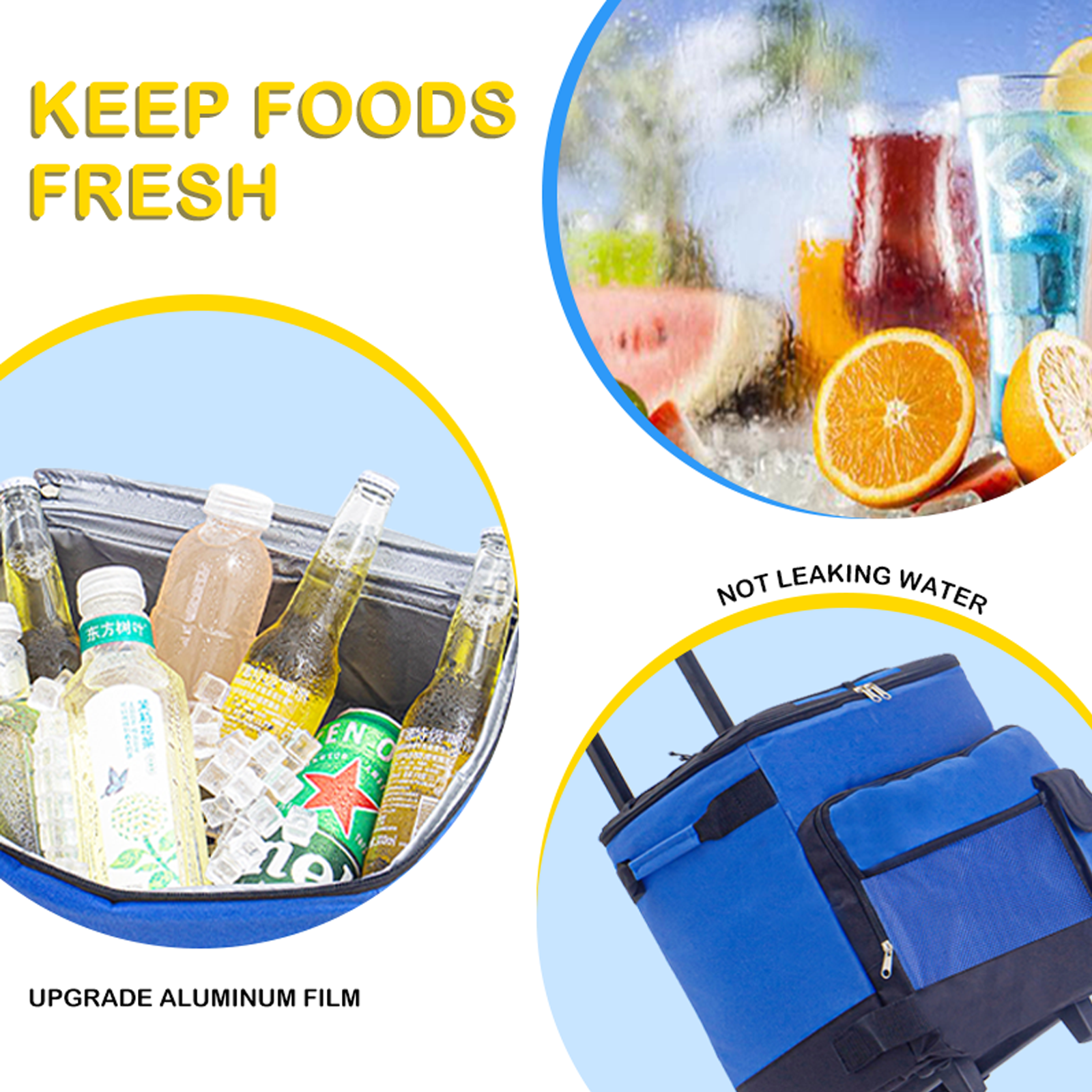 HDJ Rolling Cooler Bag with Wheels and Telescoping Handle, Insulated Leakproof Soft Cooler for Camping and Beach (Blue, 41 qt) pc7pi