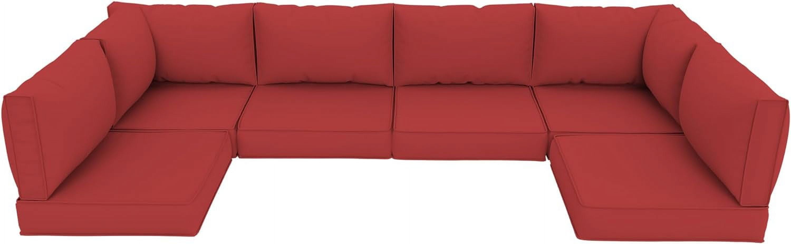 ELPOSUN Outdoor Patio Furniture Replacement Cushions, Deep Seat Sectional Sofa Cushions, Water-Resistant Fabric (Red, 14-Piece Set) px94t