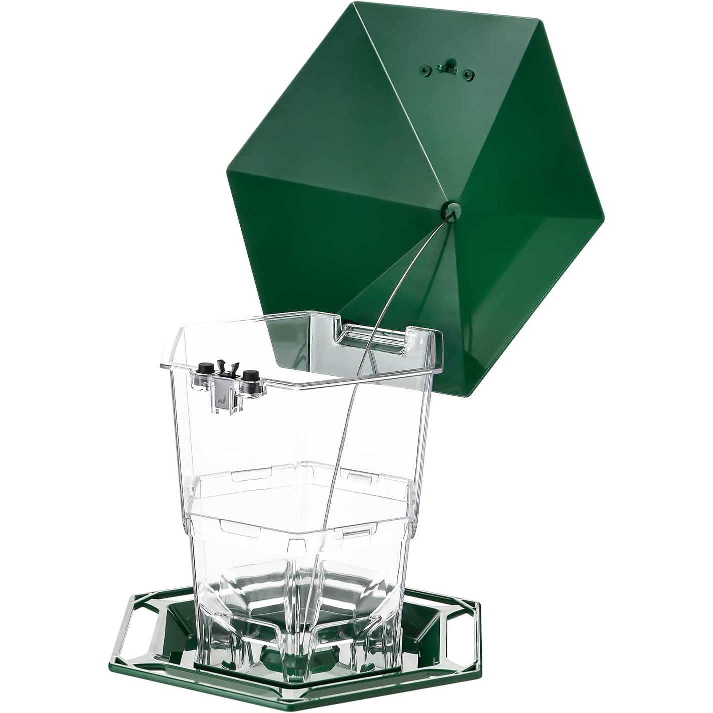 PHANCIR Wild Bird Feeder for Outdoor Hanging, Expandable Heavy-Duty Seed Dispenser with Latch (Green, 2.2 lb Capacity) yjh8w