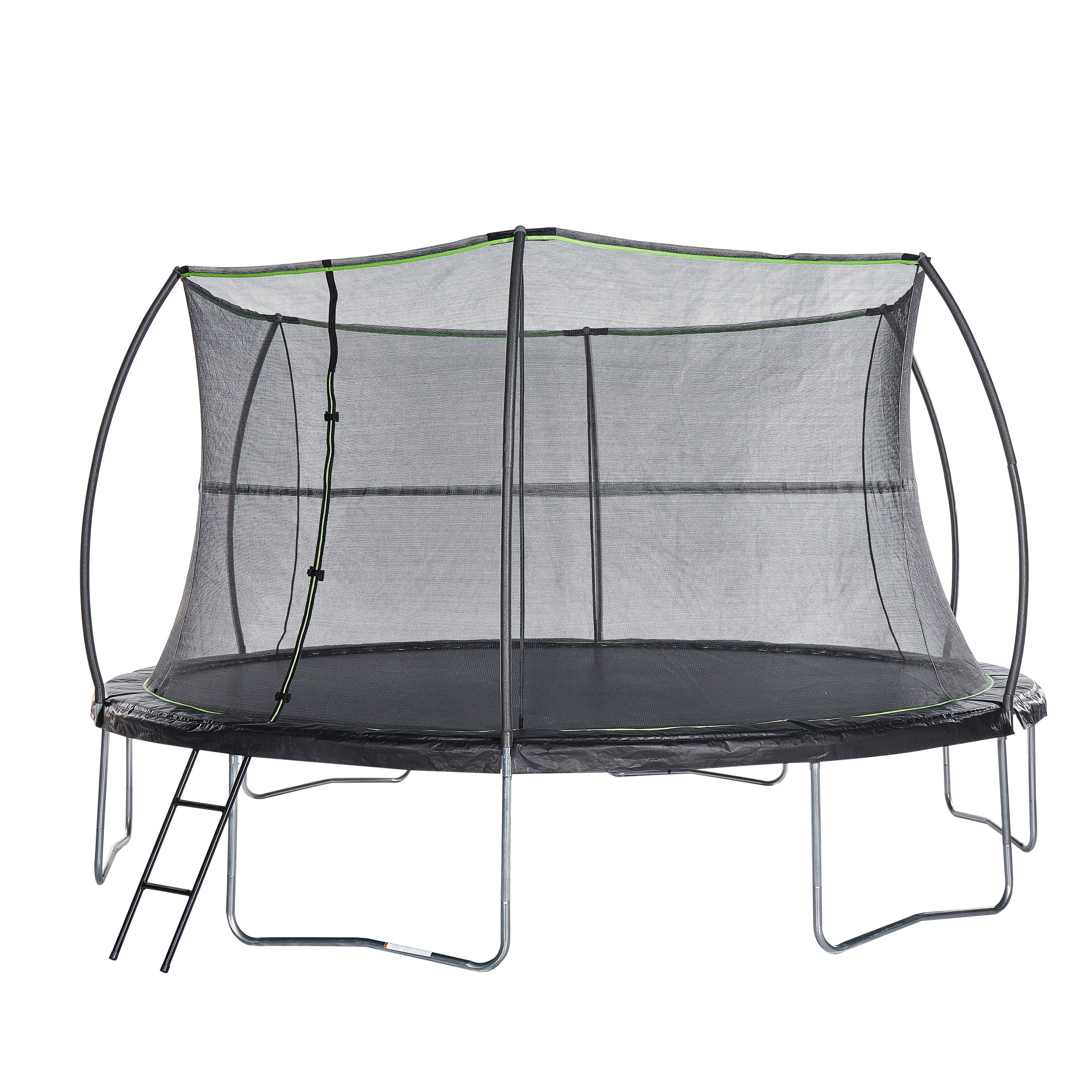 JumpKing 14ft Round Trampoline with Safety Enclosure and Ladder (Black, 14 ft) exj5w