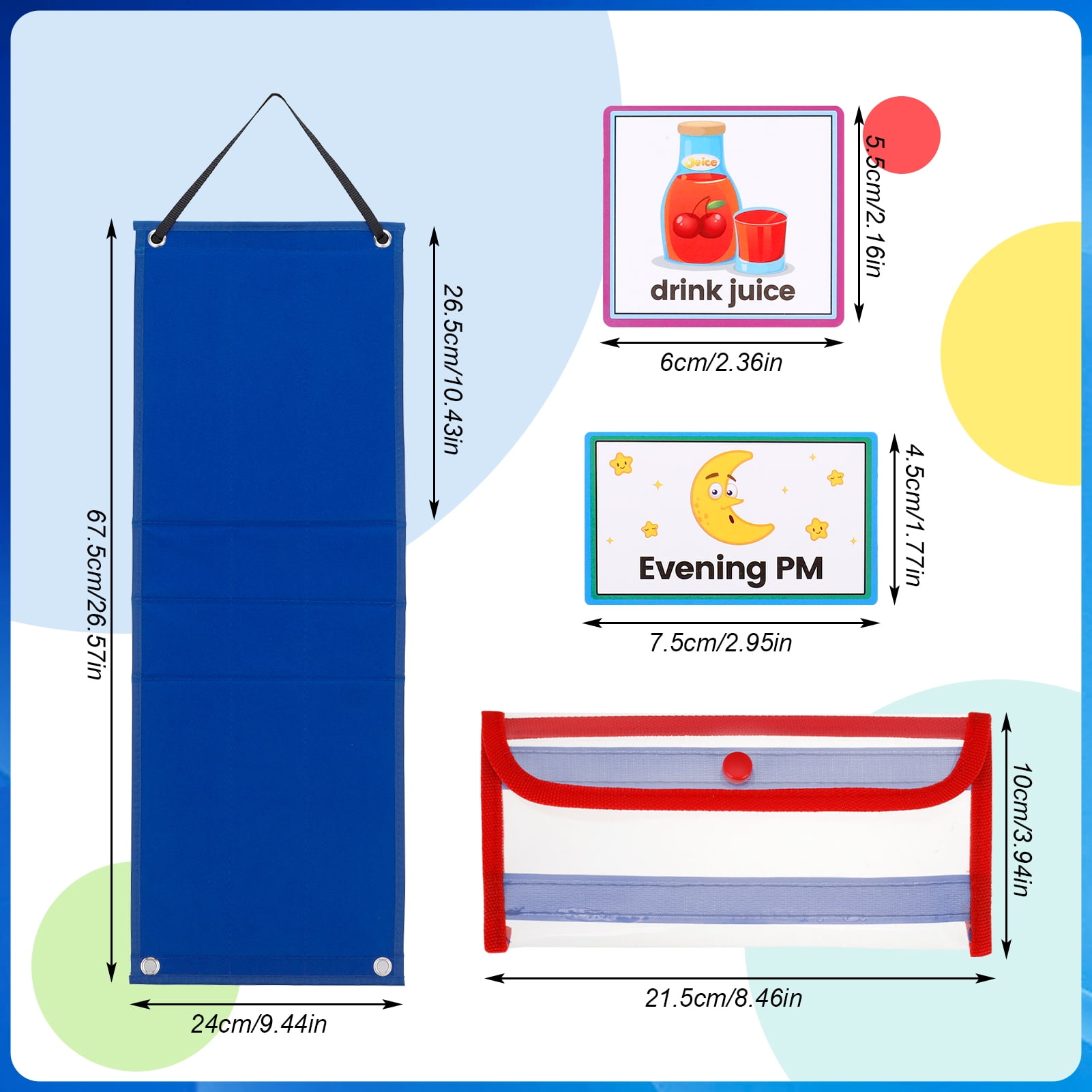 sixwipe Visual Schedule Chart for Kids, Daily Chore and Bedtime Routine Board, Behavioral Learning Tool for Home and School (Blue, 70 Cards) jbkbq