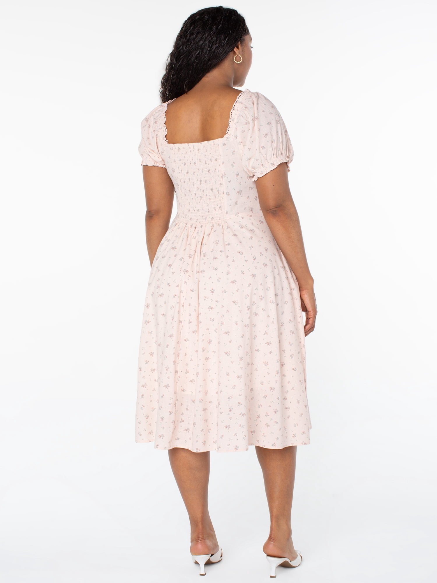 Celebrity Pink Women's Puff Sleeve Midi Dress (Pink, XS) 9anrq