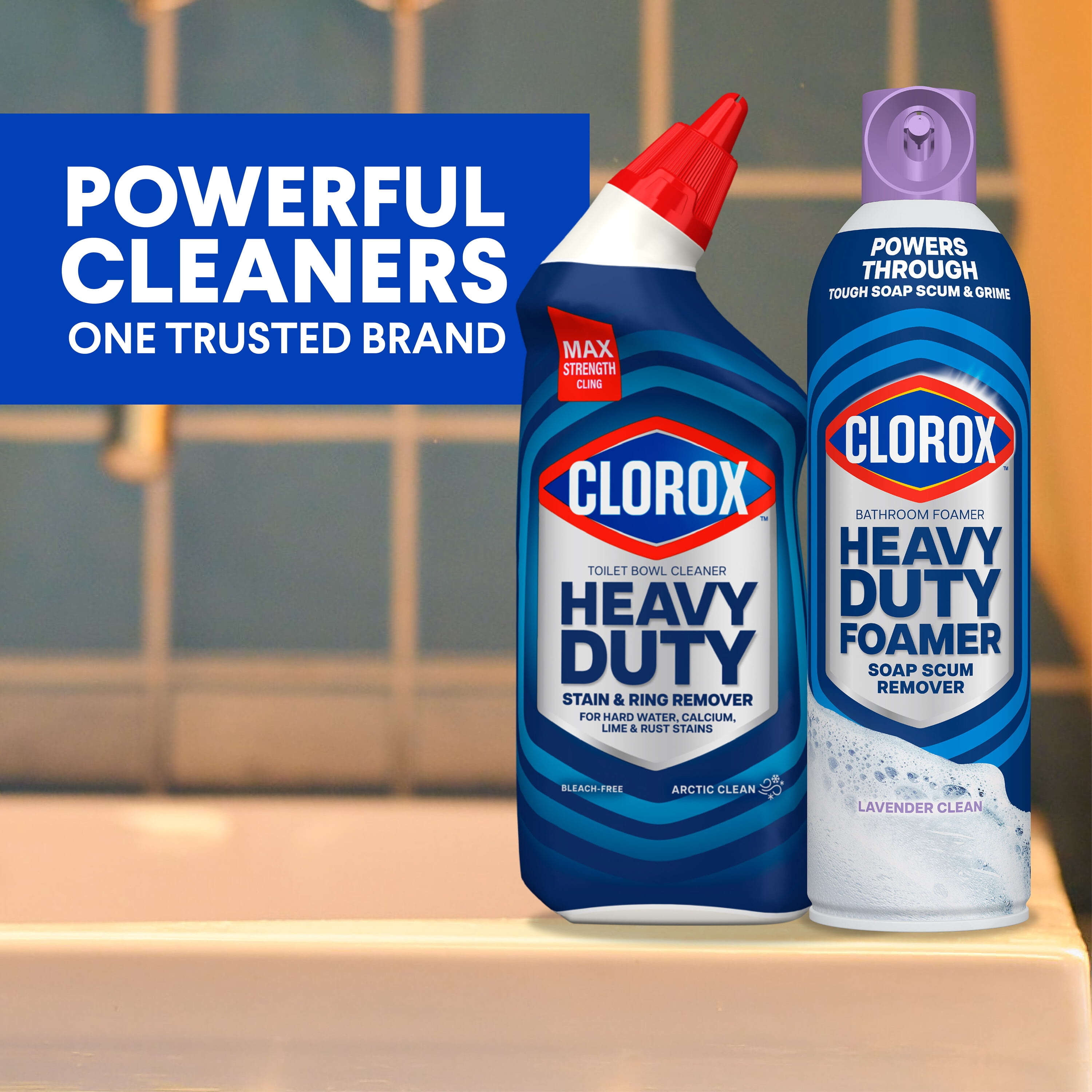 Clorox Toilet Bowl Cleaner Heavy Duty Stain and Ring Remover, Arctic Clean (24 fl oz, Pack of 2) 947l1