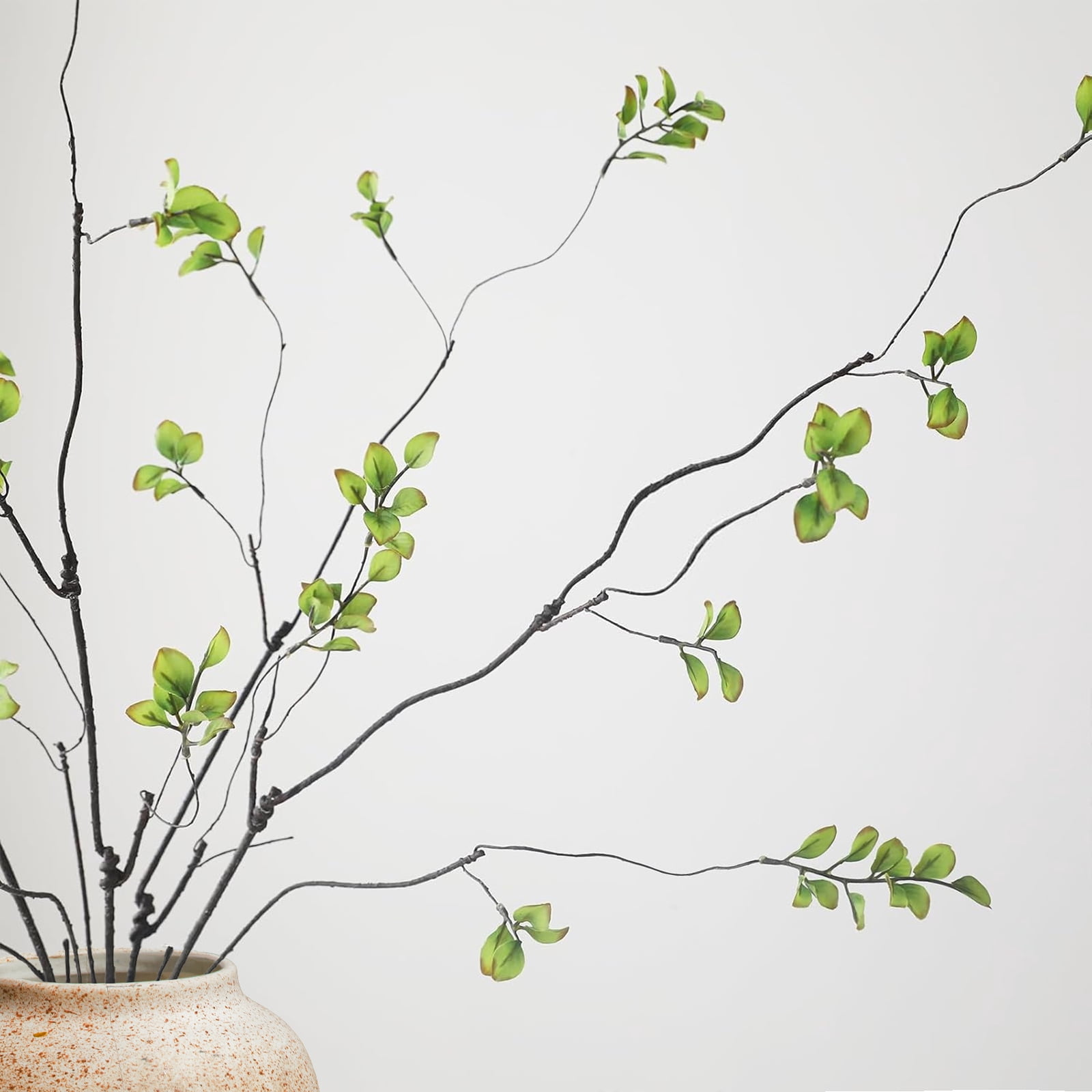 SANMADROLA Artificial Ficus and Eucalyptus Branches for Home Decor (Green, 38 in, 4 Pack) uc4uw