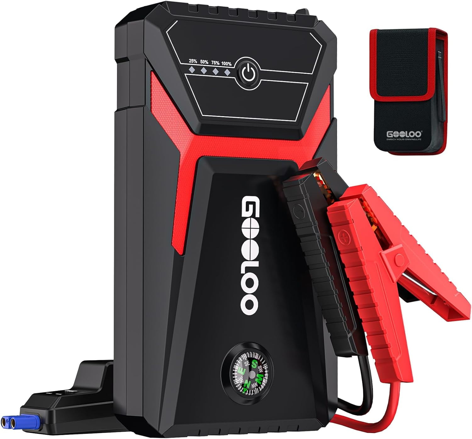 Gooloo 1500A Peak 12V Portable Car Jump Starter and Battery Booster Pack (Black, 1500A) wdod4