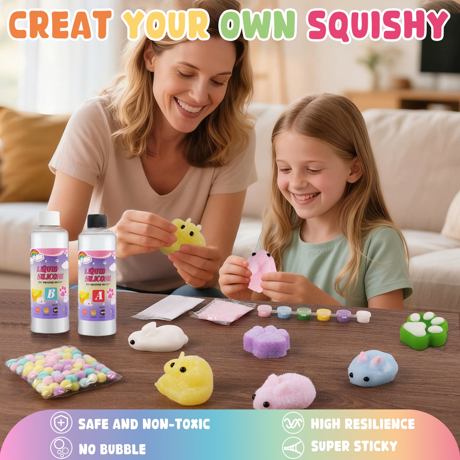 CandWuom DIY Squishy Making Kit, Silicone Crafting Set for Custom Soft Toys (18 oz) 71txz