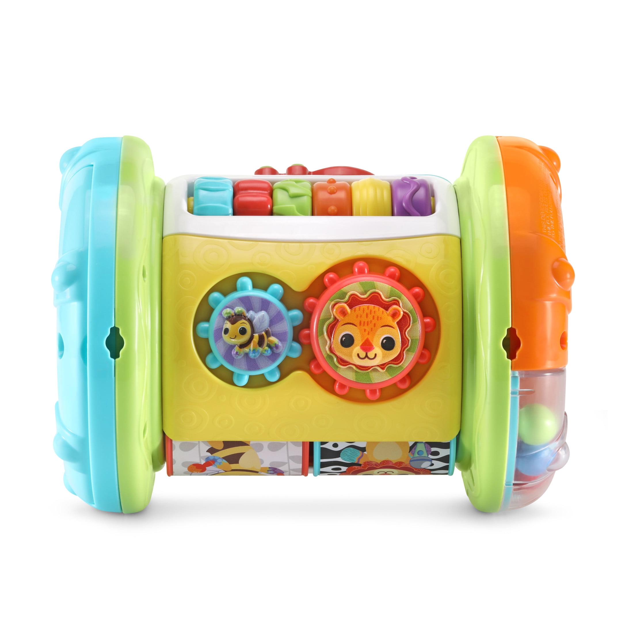 VTech Baby 2-in-1 Roll & Discover Roller Drum Interactive Learning Toy (Multi-Color, 1 Unit) 5ec5z