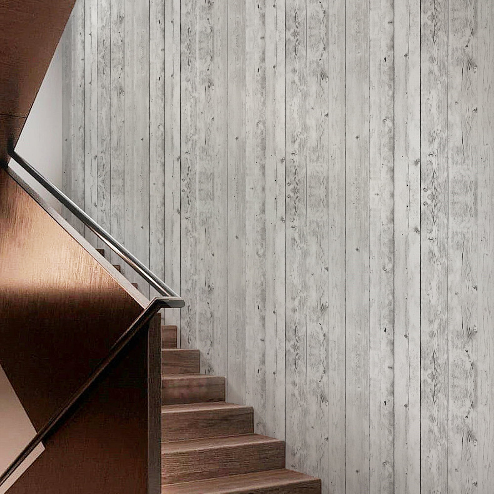UMIGGEE Peel and Stick Wood Wallpaper, Self-Adhesive Removable Contact Paper for Furniture and Wall Decor (White, 17.7 in x 236 in) ese2f