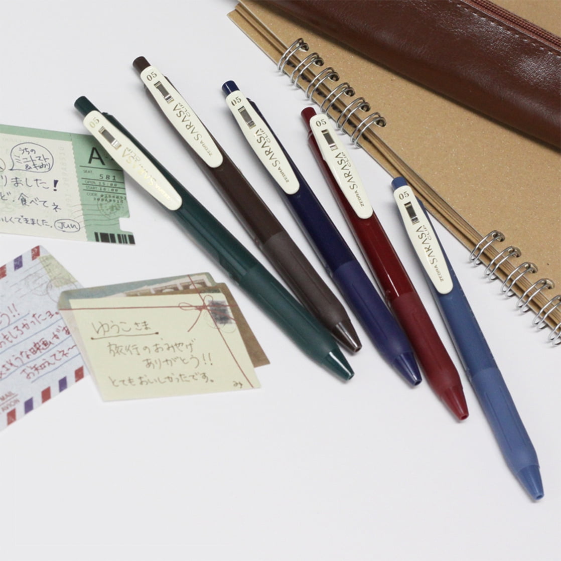 Zebra Sarasa Clip Vintage Gel Retractable Pens (Assorted Dark Colors, 5-Pack) dbner
