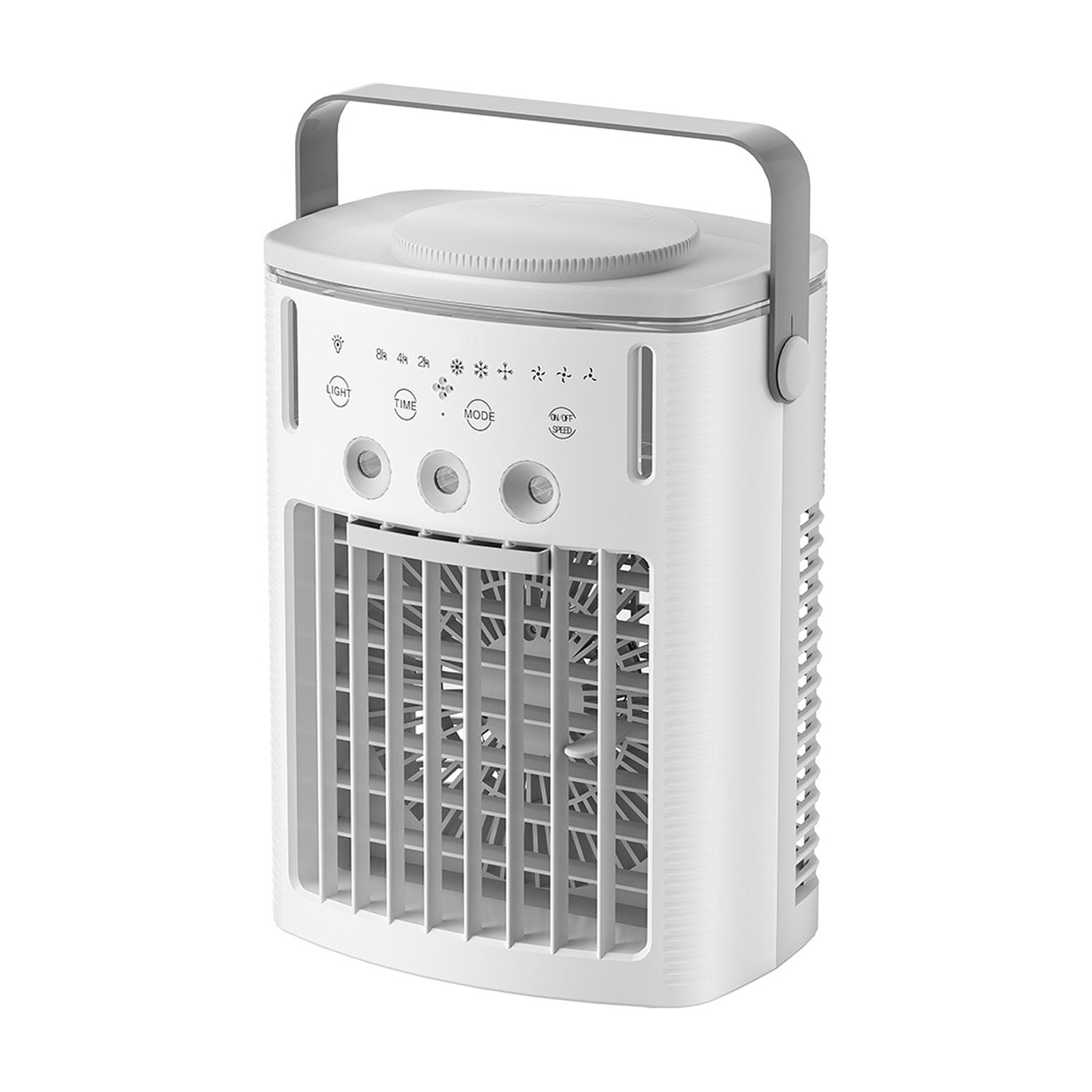 KFFKFF Compact Portable Air Cooler, 4-in-1 Desktop Cooling Fan with Remote Control and Humidifier (White, 33.8 fl oz) cih1n