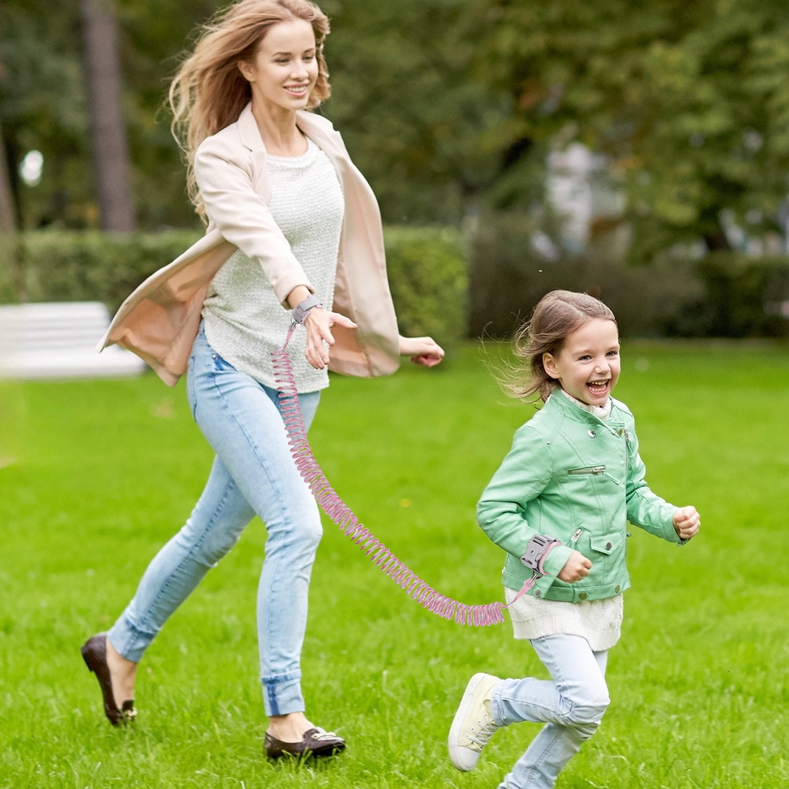 sixwipe Anti-Lost Toddler Wrist Leash with Key Lock and Reflective Strap (Pink and Blue, 8.2 ft, 2 Pack) bm66p