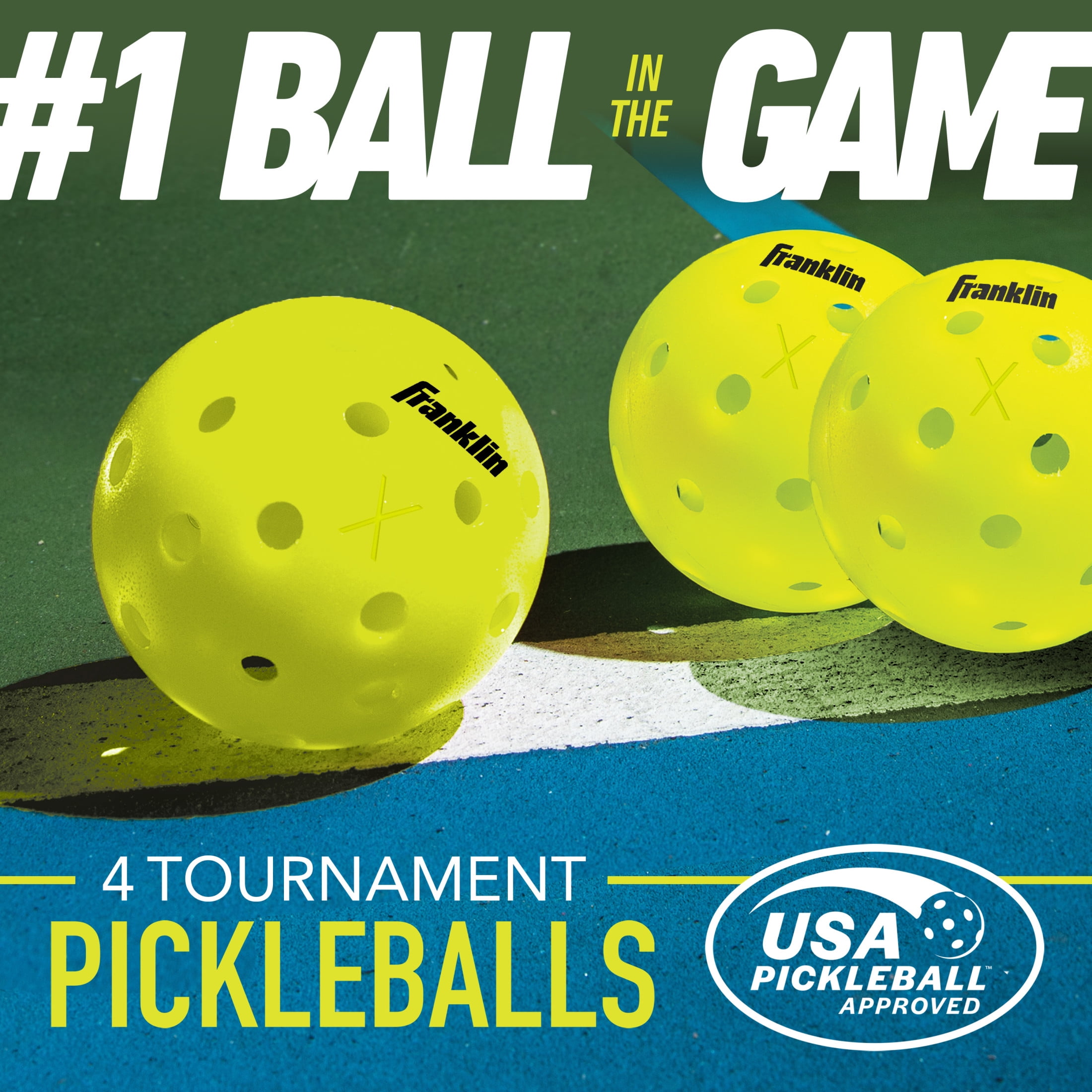 Franklin Sports Pickleball Net Set with 4 Paddles and 4 Balls (White, 22 ft) 64wj2