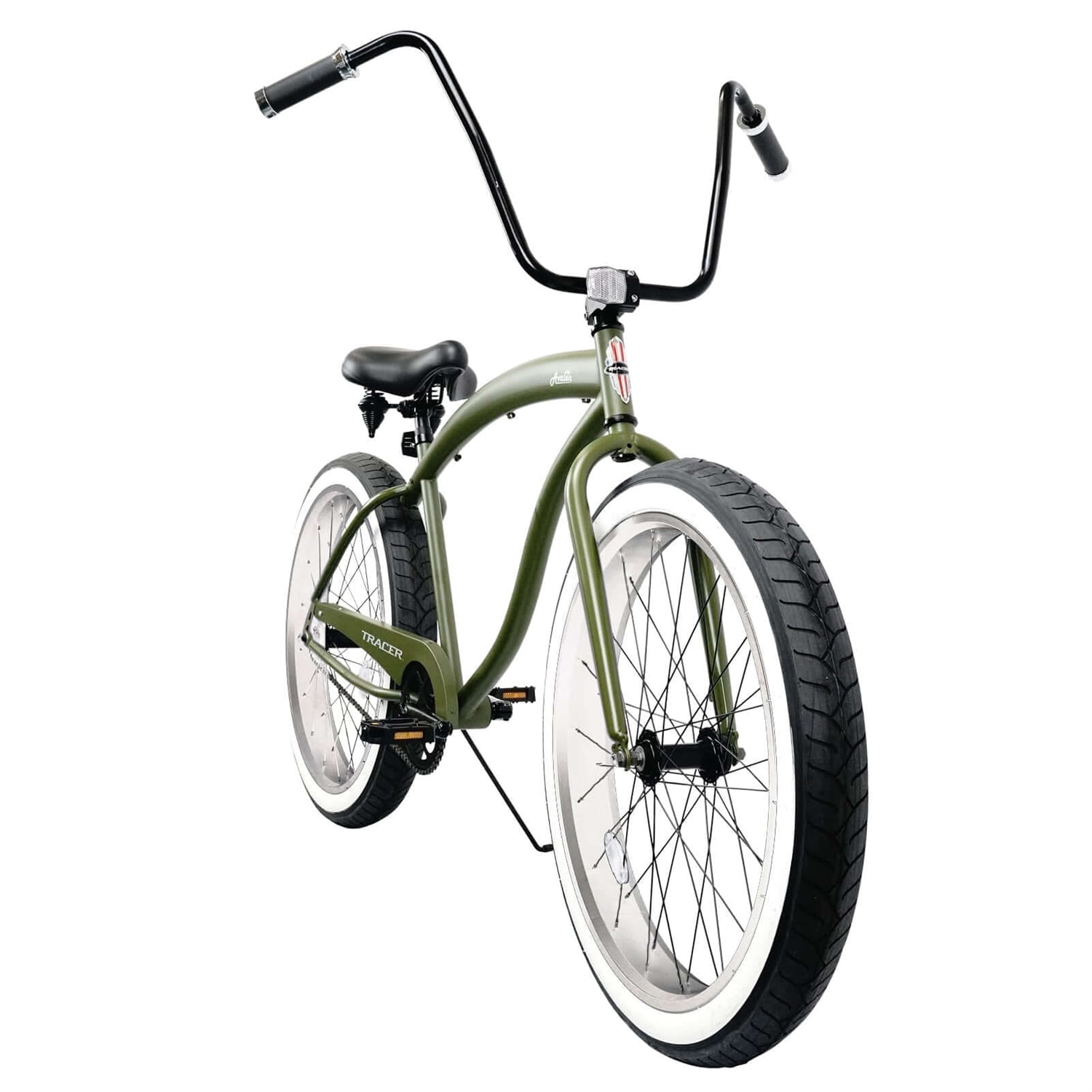 Tracer Bikes Avalon Beach Cruiser Bike, Fat Tire, Single Speed, Coaster Brake, Men's Comfort Bicycle (Matte Green, 26 in) x8lrw