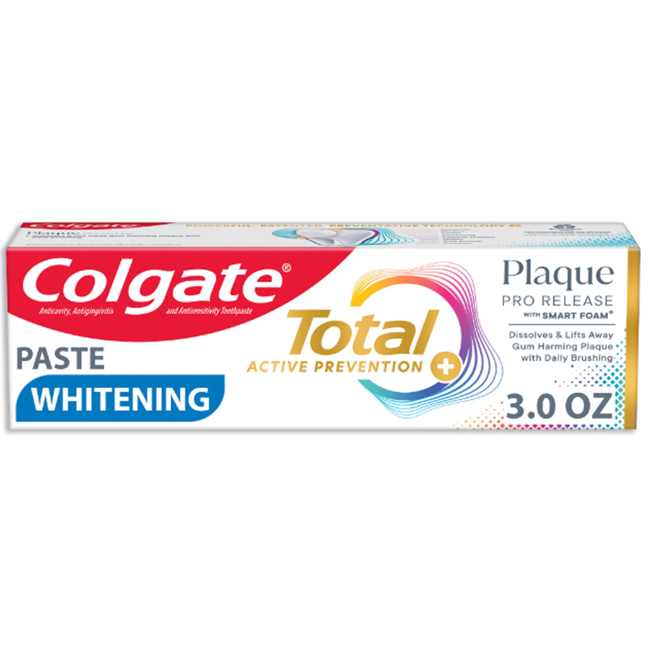 Colgate Total Plaque Pro Release Whitening Toothpaste (Mint, 3.0 oz) 8oebv