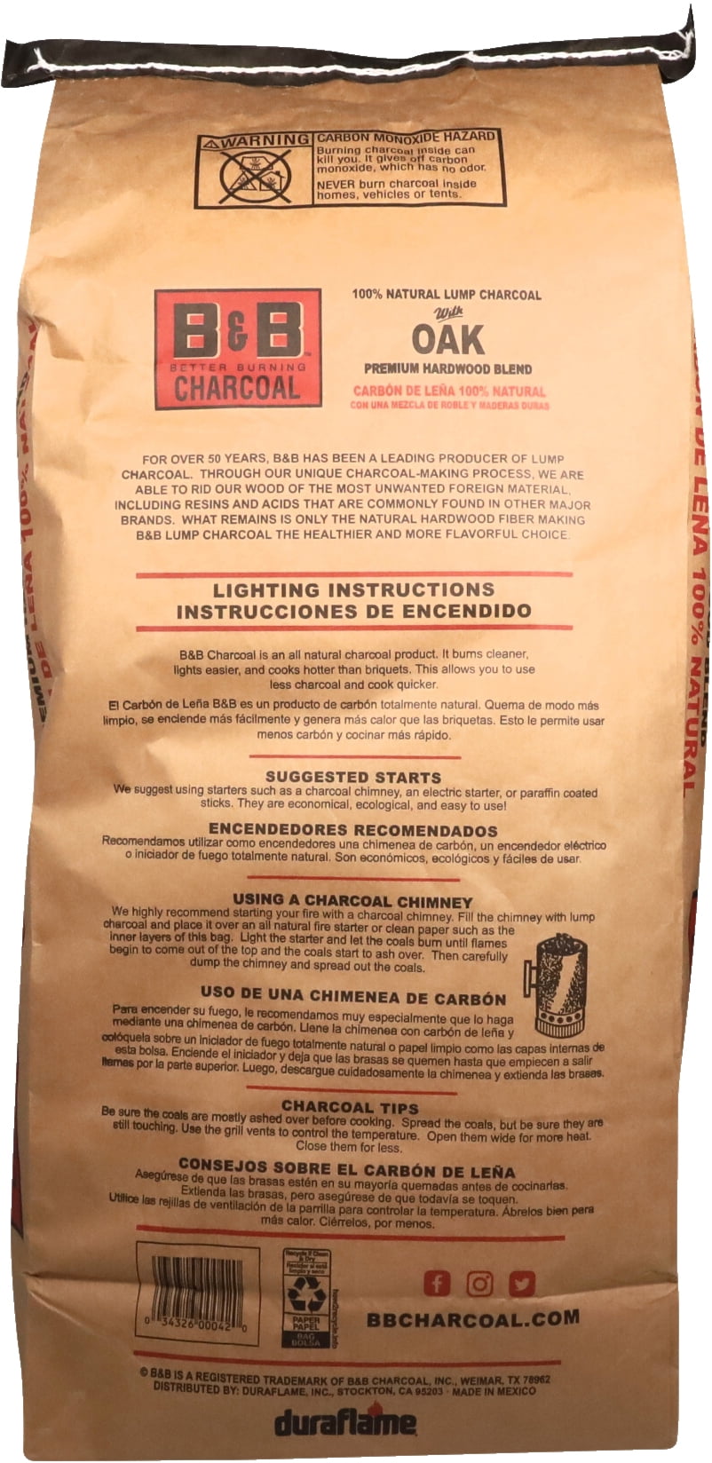 B&B Charcoal Premium Oak Lump Charcoal for Grilling and Smoking (20 lb) is7v0