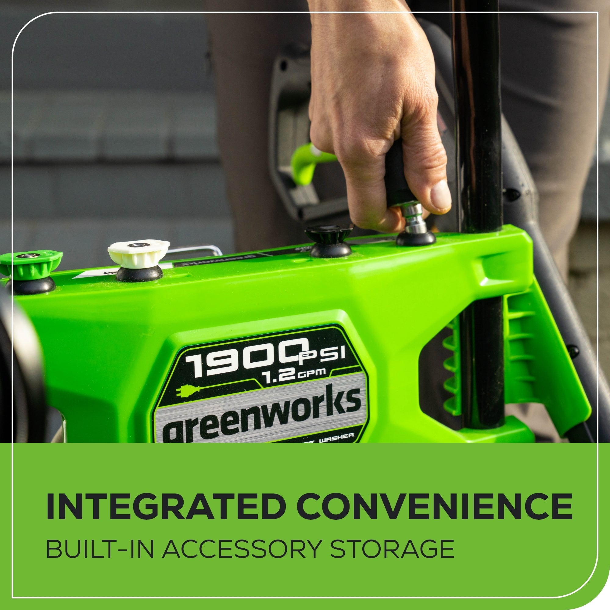 Greenworks 1900 PSI Electric Pressure Washer with 1.2 GPM Flow Rate and 4 Quick-Connect Nozzles (13 Amp) 518ae
