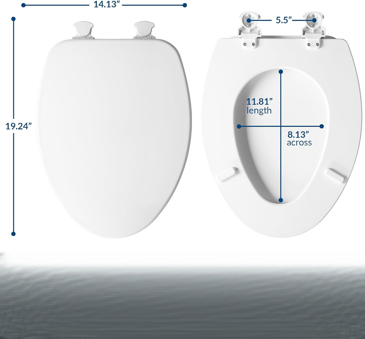 HuiXiu Network Elongated Toilet Seat, Durable Enameled Wood with Easy Clean Hinges (White, 19.24 in) sea9w