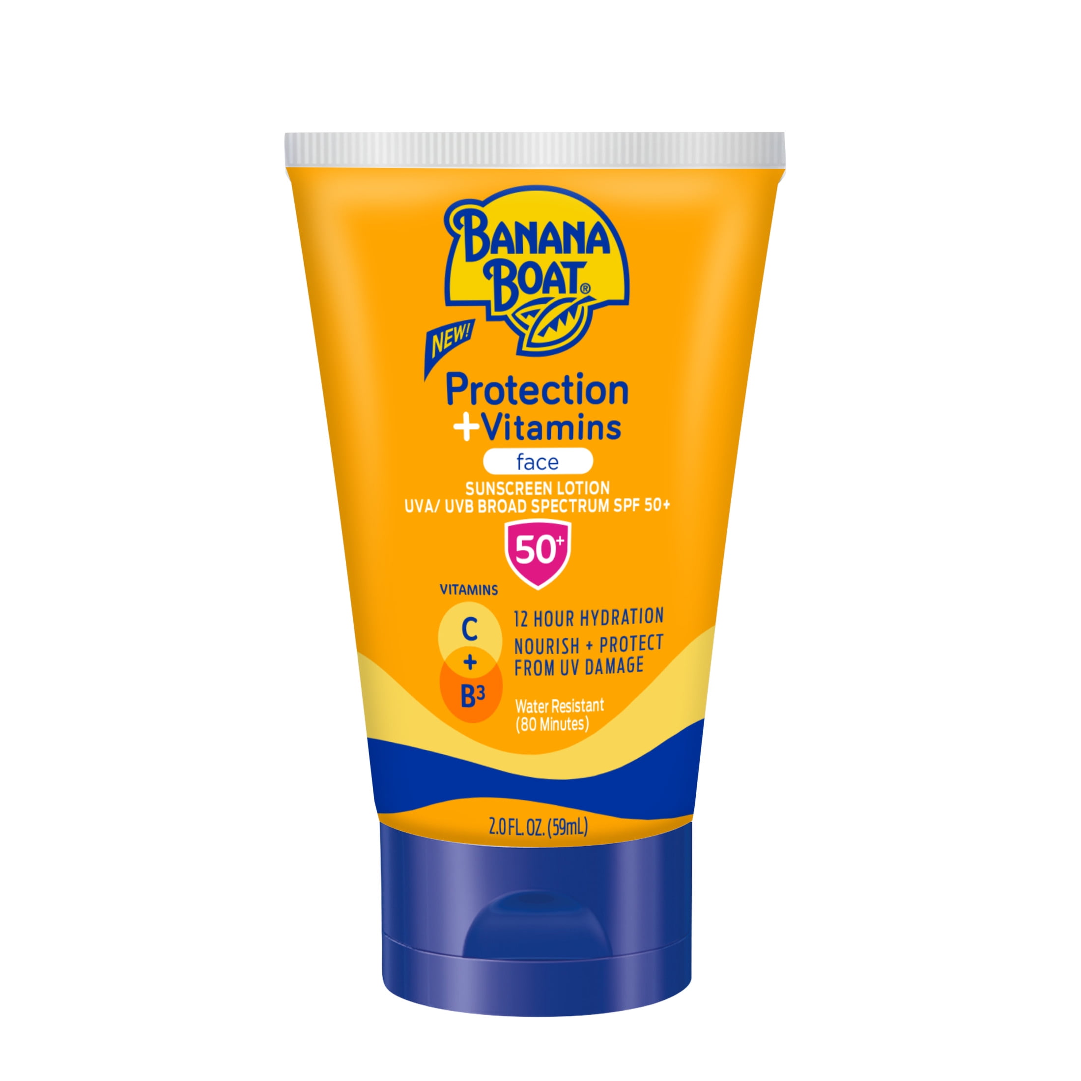 Banana Boat Light-Weight Face Sunscreen Lotion with Vitamin C & Niacinamide SPF 50 (2 fl oz) 82xeo