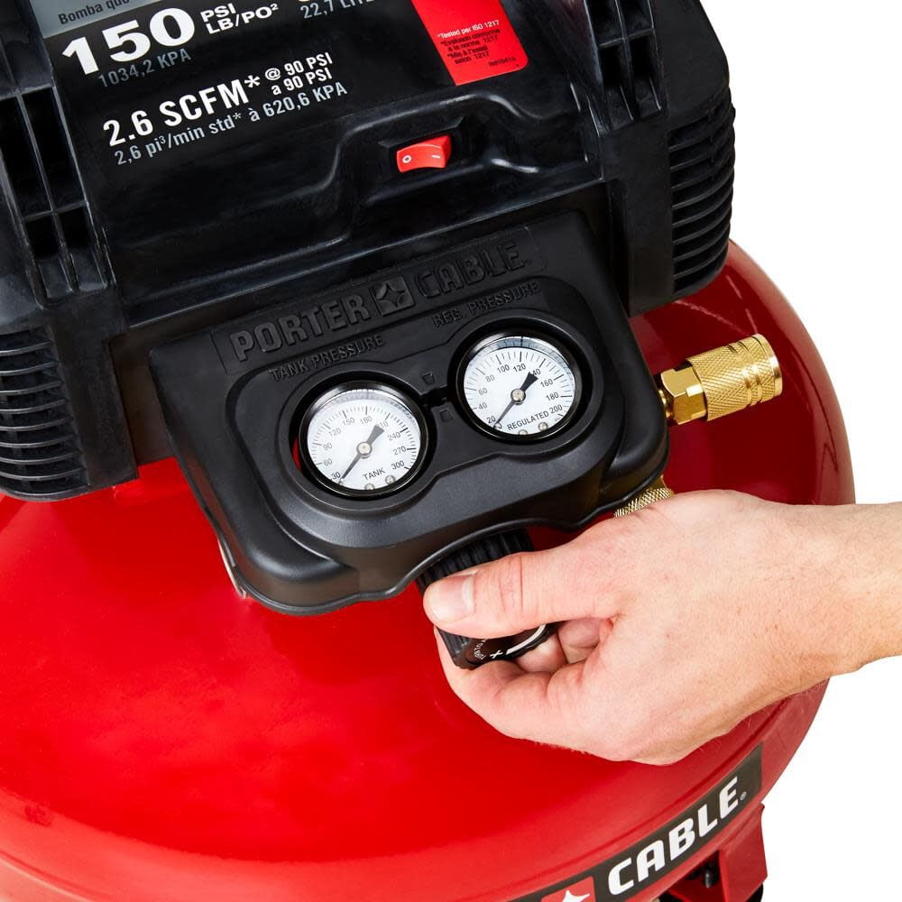 PORTER-CABLE C2002 Pancake Air Compressor (Oil-Free, 6 Gallon) o48zf