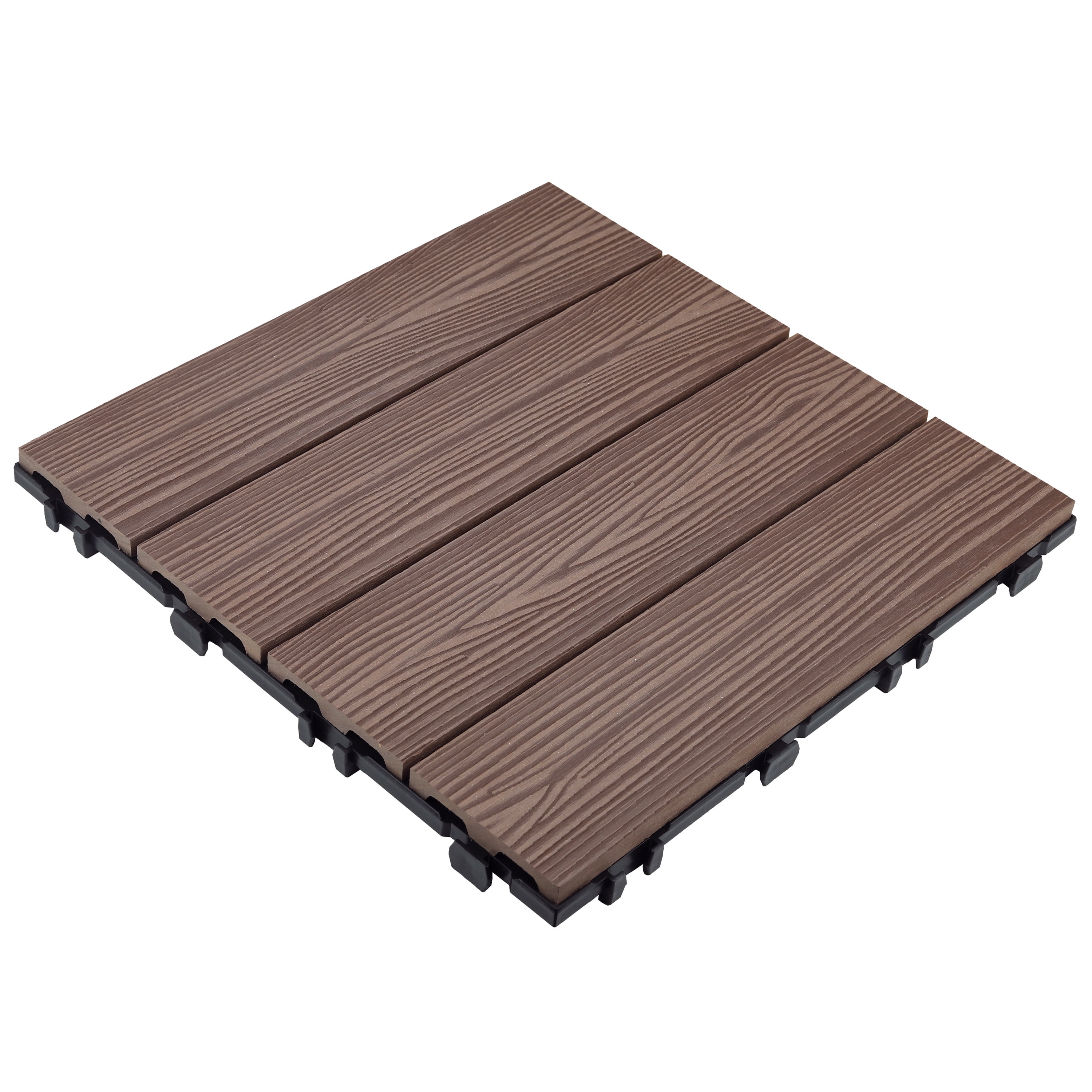 Design House Interlocking Wood Composite Deck Tiles (Russet Canyon Brown, 12 in x 12 in, 6-Pack) kihp4