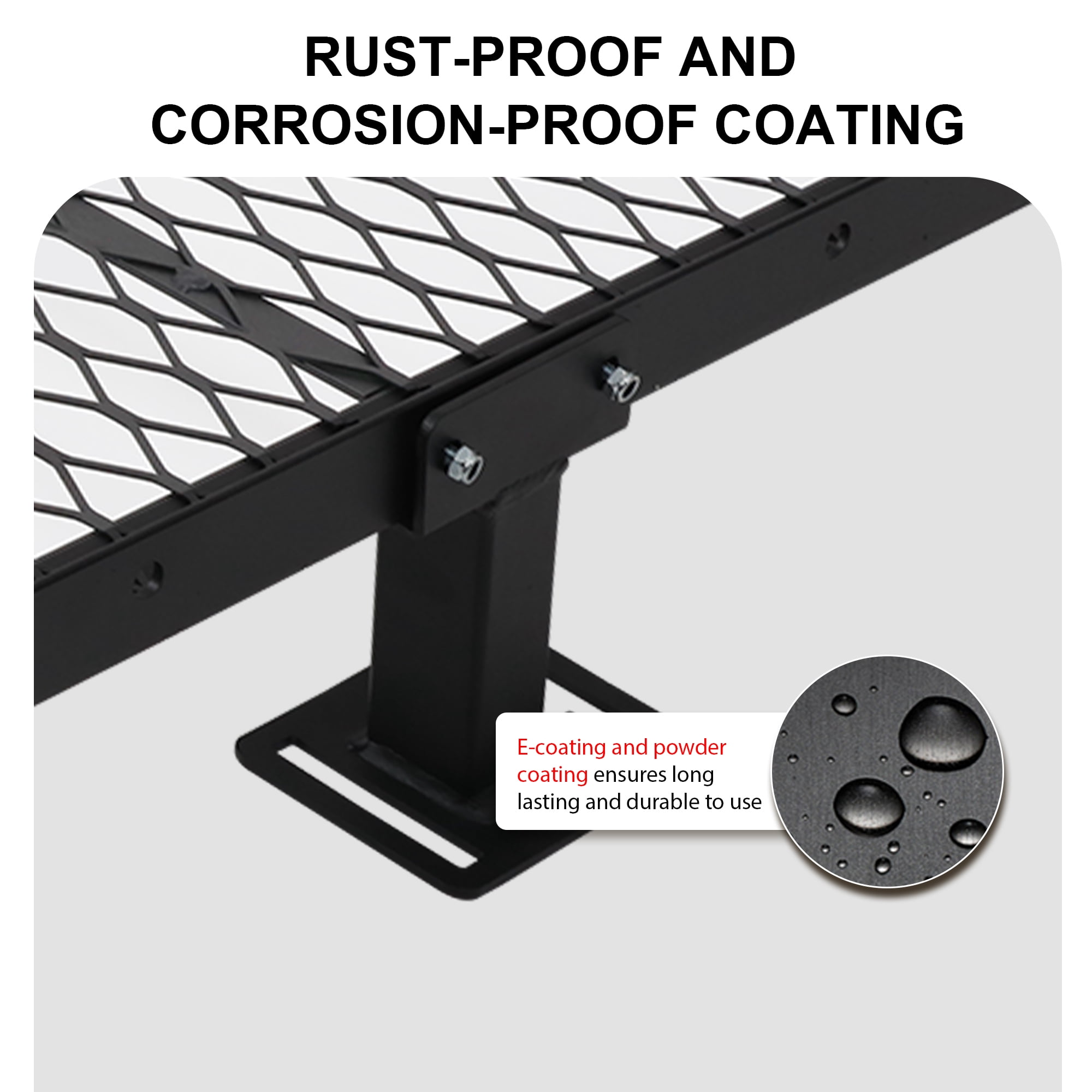 TowingMaster RV Bumper Cargo Rack, Heavy-Duty Foldable Storage Carrier for Bikes and Luggage (Black, 200 lb) 5q191