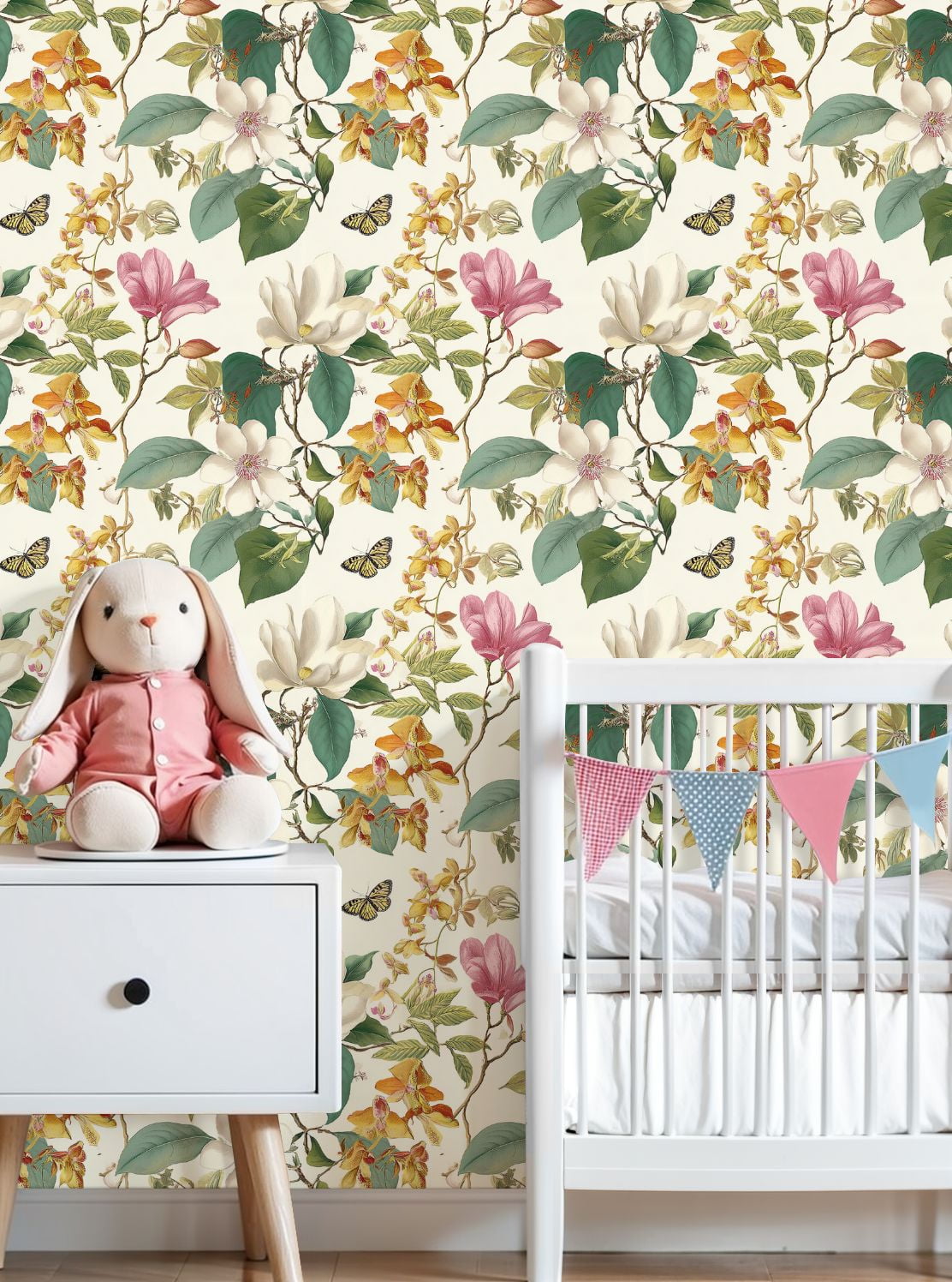 Kanworse Boho Peel and Stick Wallpaper Vintage Floral Wall Mural (Multicolor, 23.6 in x 9.8 ft) ci5fx