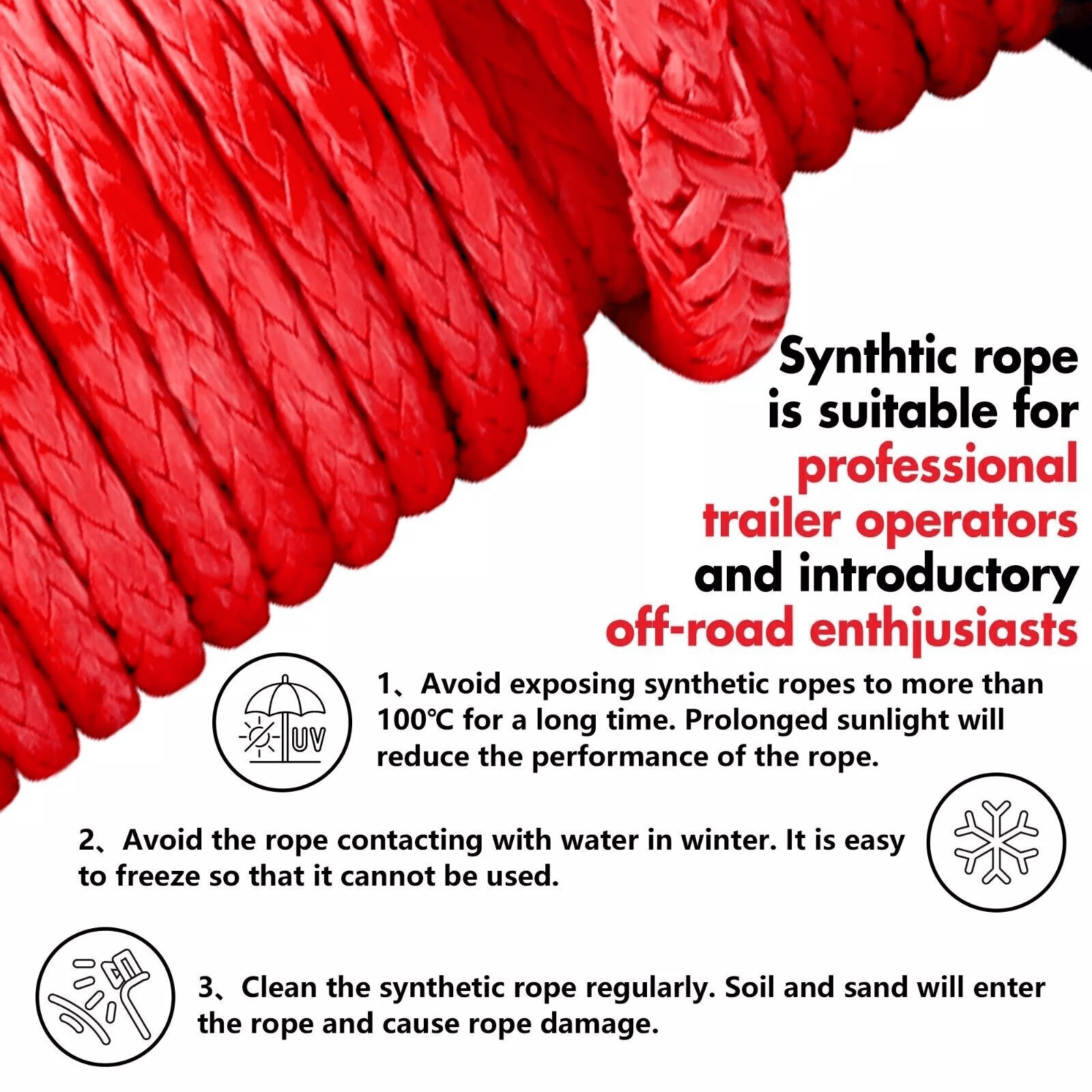 X-BULL Electric Winch XPV 14500 lb 12V Synthetic Rope Off-Road Recovery System (Black, 14500 lb) pqkvu