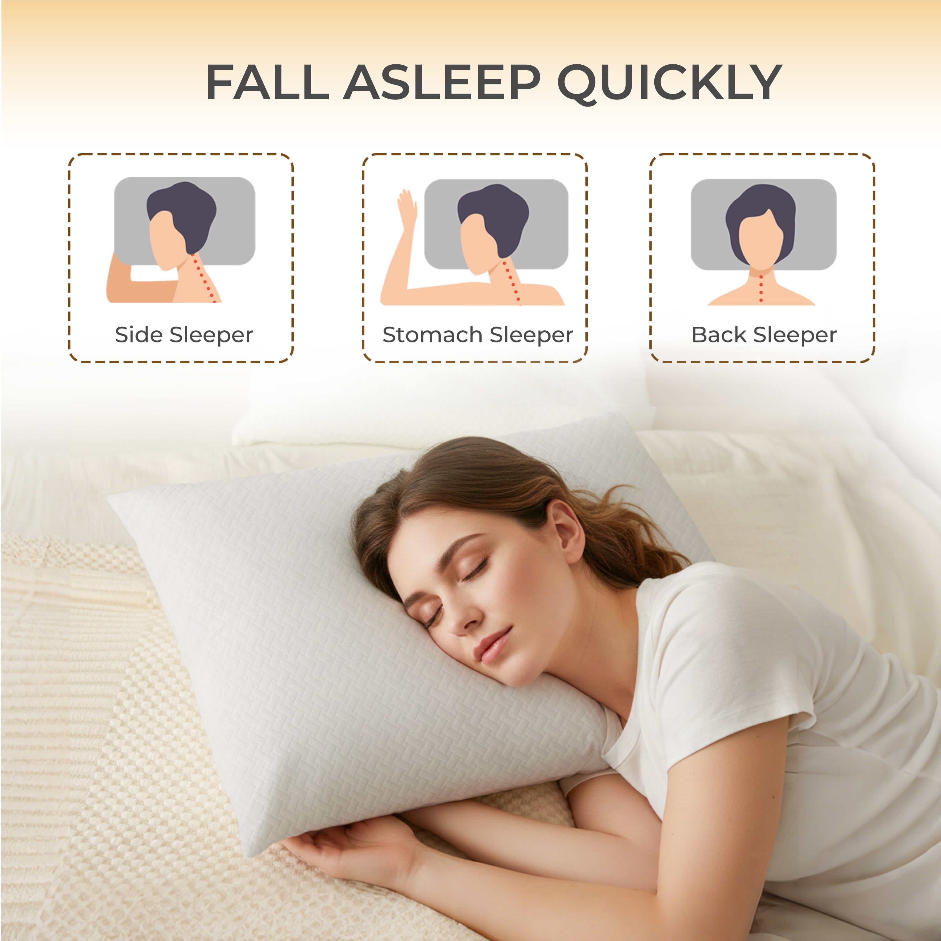 EGOHOME Shredded Gel Memory Foam Bed Pillow (White, 2 Pack, 28 in x 18 in) 9rm68
