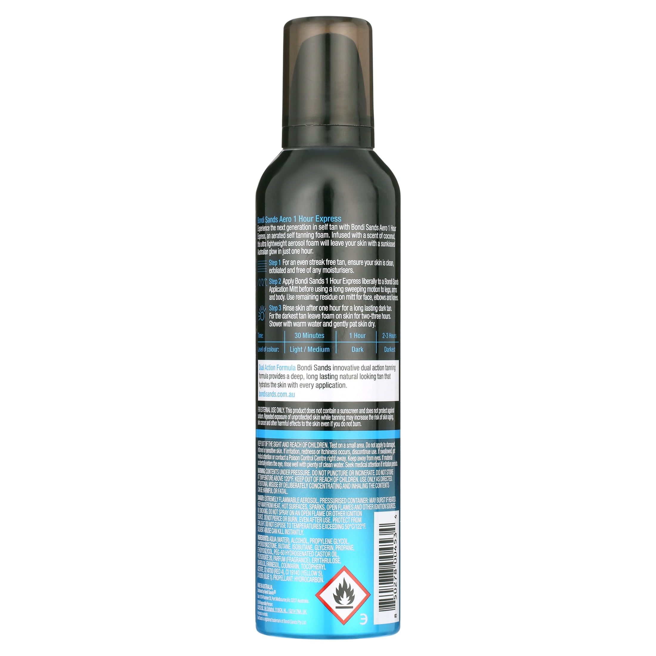Bondi Sands Aero Express Self Tanning Foam, Lightweight Streak-Free Formula for Face and Body (7.61 oz) nlwzc