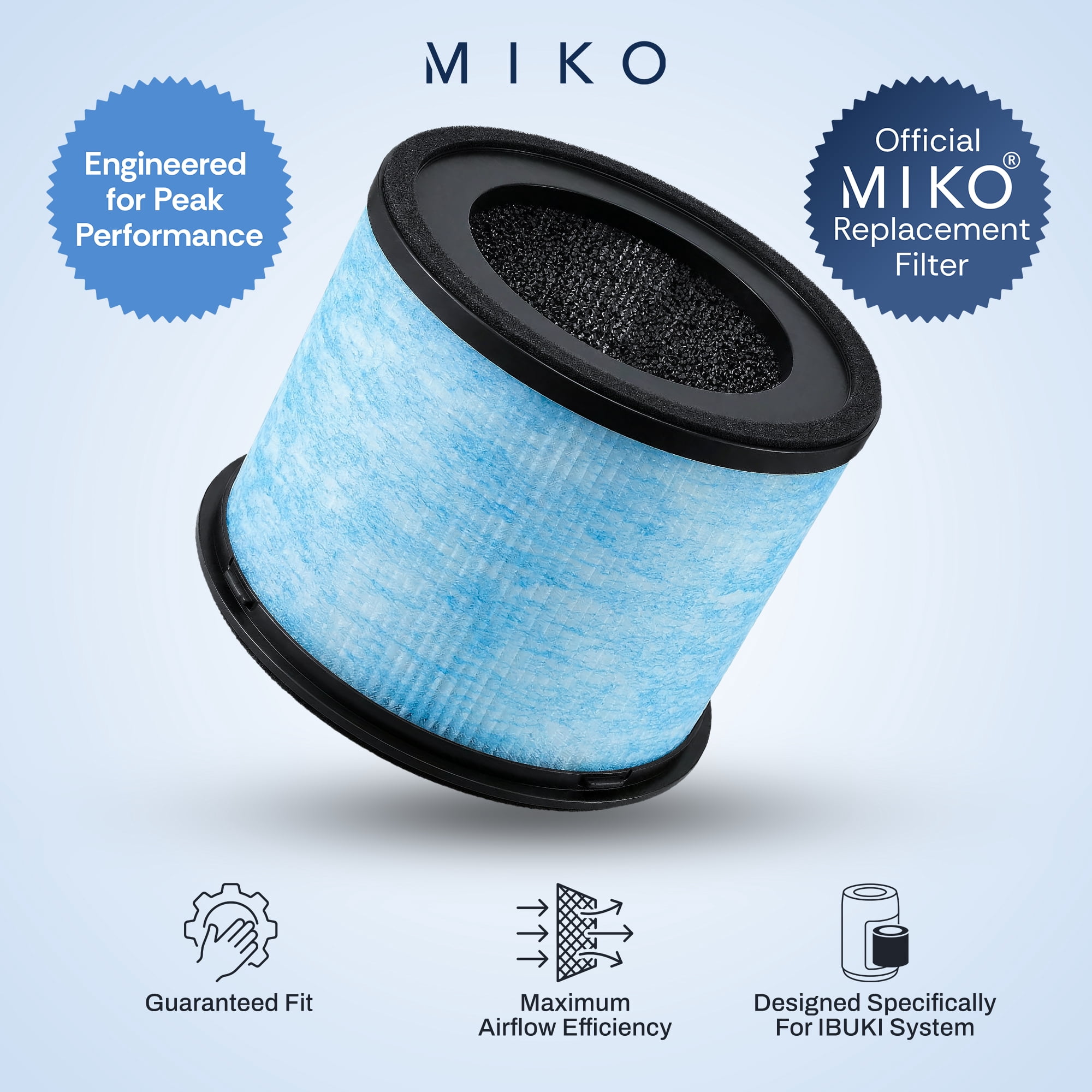 Miko Replacement Air Purifier Filter for Ibuki and Ibuki 2.0 (1 Pack) t2o2v