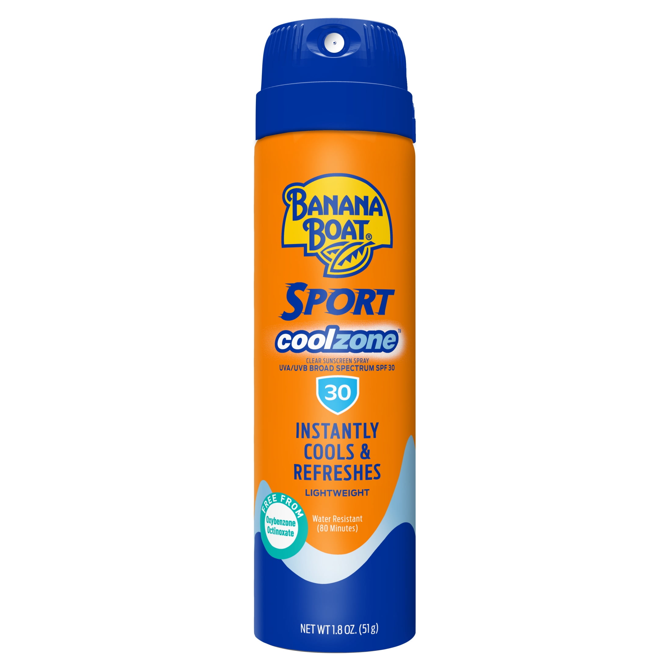 Banana Boat Sport Cool Zone SPF 30 Sunscreen Spray, Broad Spectrum Protection (1.8 oz) zct6b