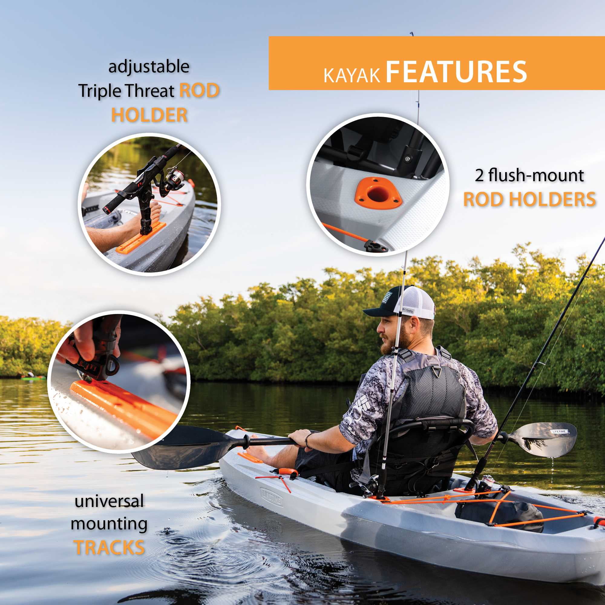 Lifetime Tamarack Pro-Comfort Sit-On-Top Kayak with Paddle (Black, 10 ft 3 in) sv8ds