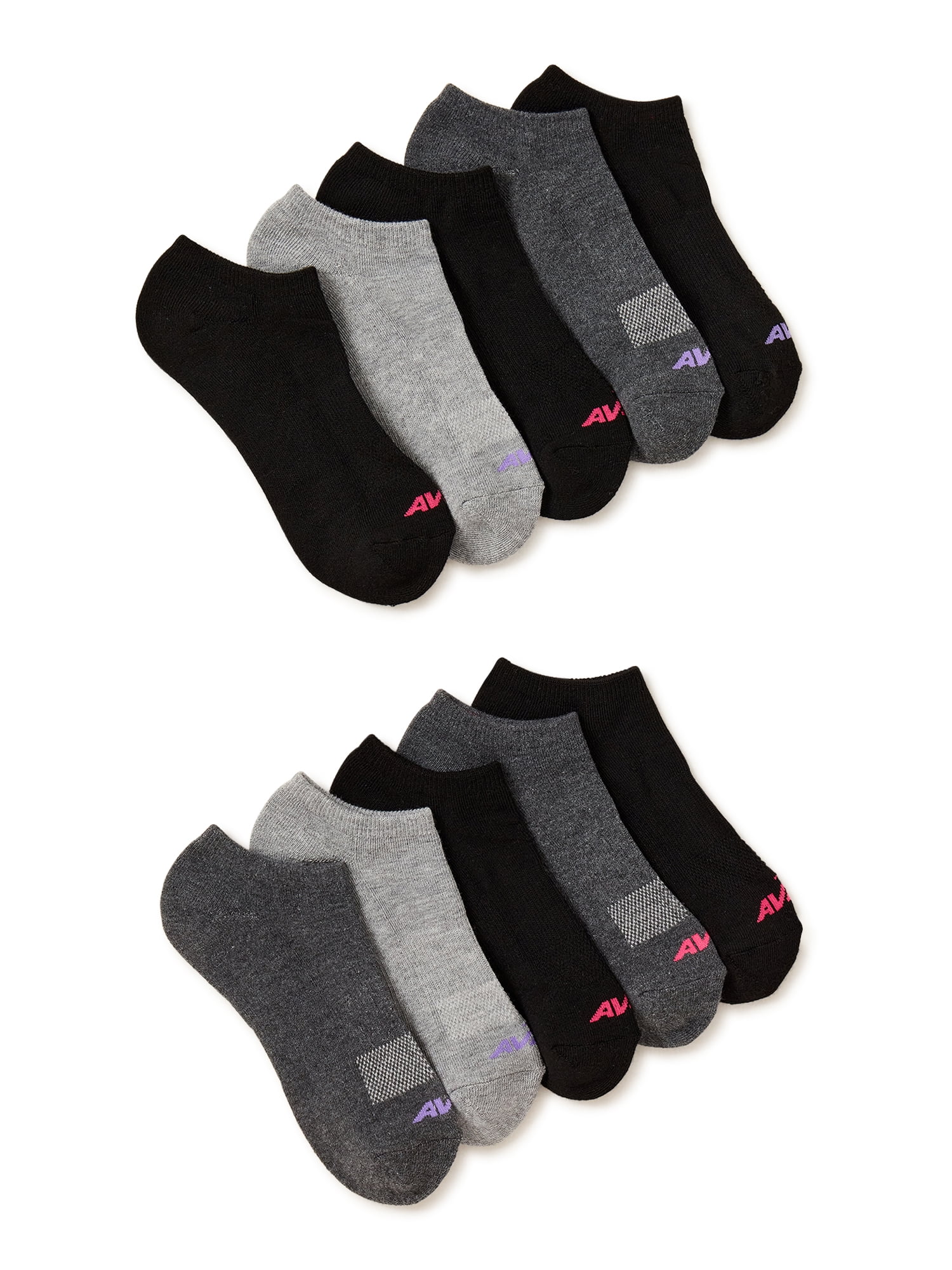 Avia Women's Performance Cushioned Low Cut Socks (Black, 10-Pack) lzwy7