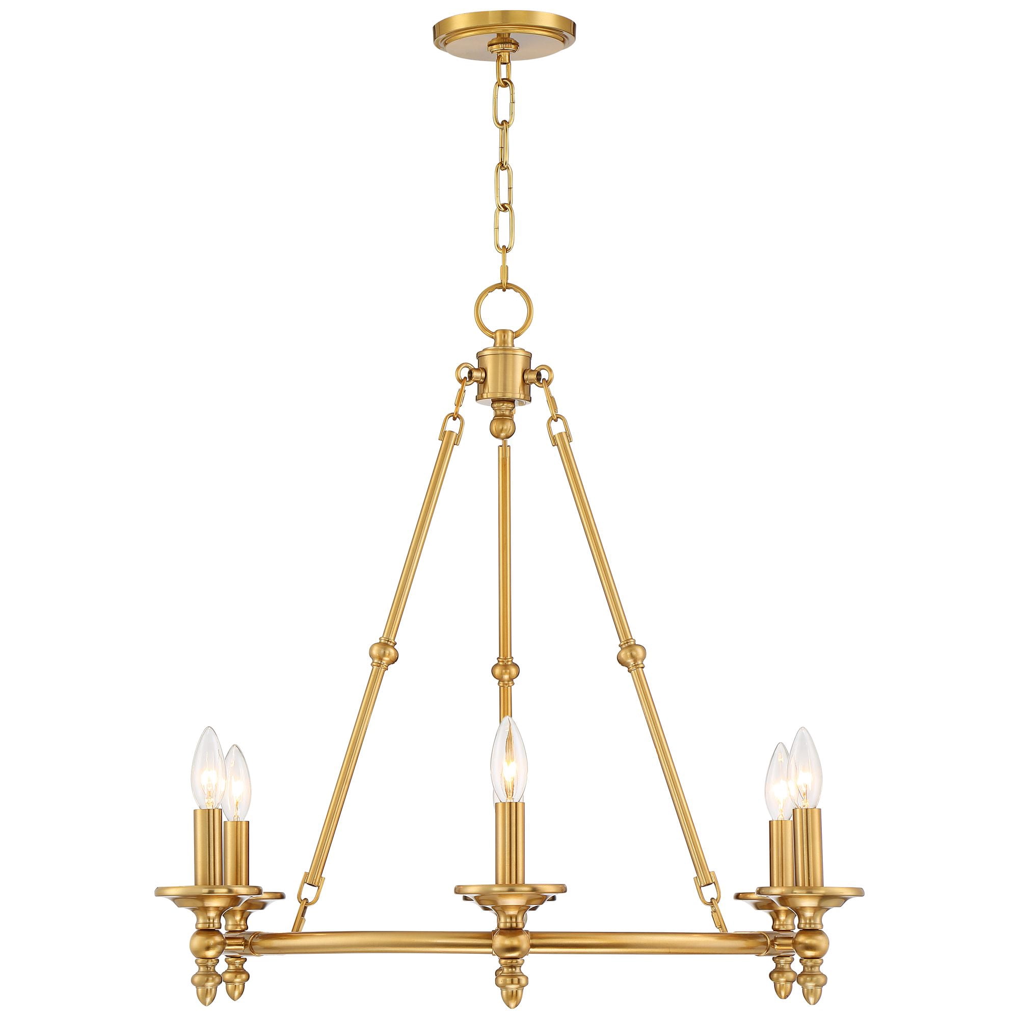 Stiffel Wagon Wheel Chandelier 6-Light Farmhouse Rustic Lighting Fixture (Antique Brass, 28 in) nju8b