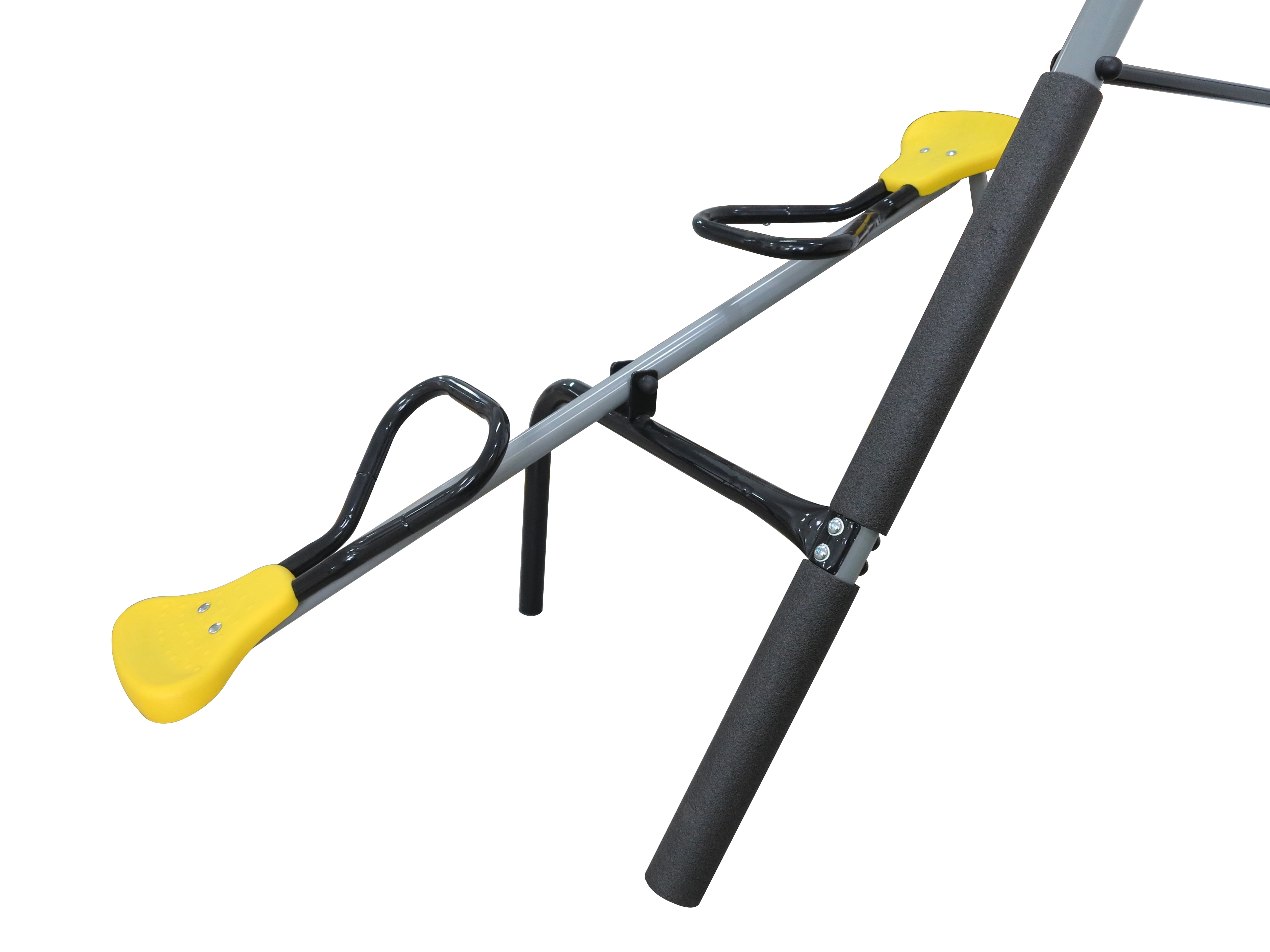 XDP Recreation Rising Sun Metal Swing Set with Slide, Seesaw, and Glider (Yellow, 10-Child Capacity) 1zow3