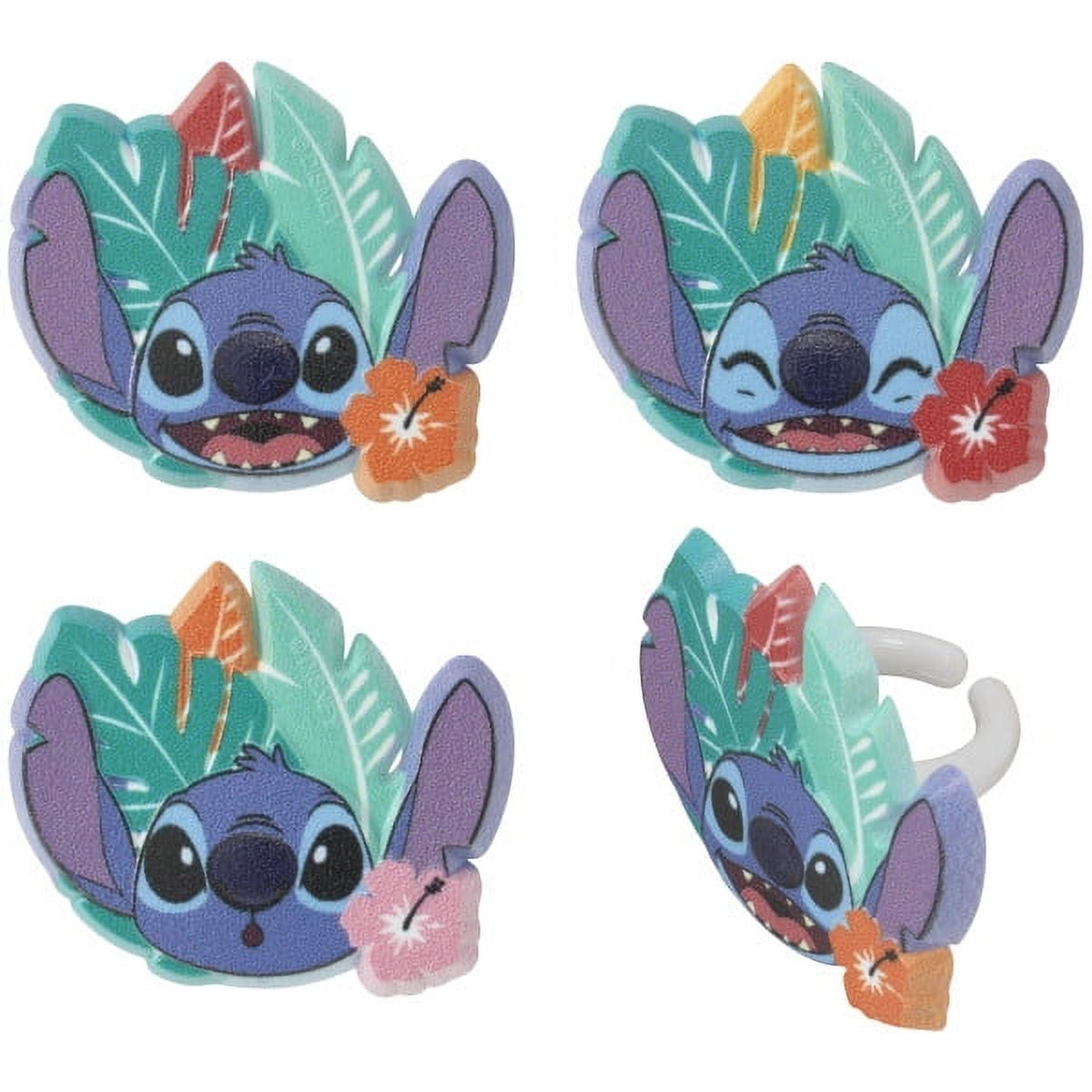 DecoPac Lilo and Stitch Ohana Cupcake Topper Rings and Party Favors (Multi-Color, 24 Count) 2w83g