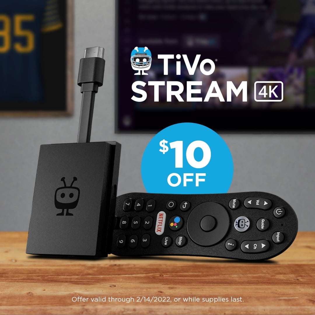 TiVo Stream 4K Media Player with Voice Remote and Google Assistant (Black, 1 Pack) o3glk