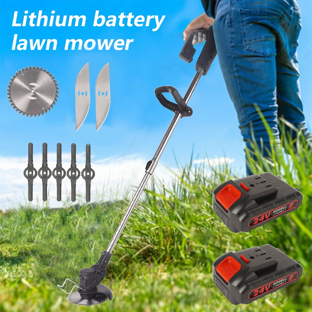 Paddsun Electric Cordless Grass String Trimmer and Lawn Edger with 24V Battery (24V, 2-Pack Battery) 2c9ef