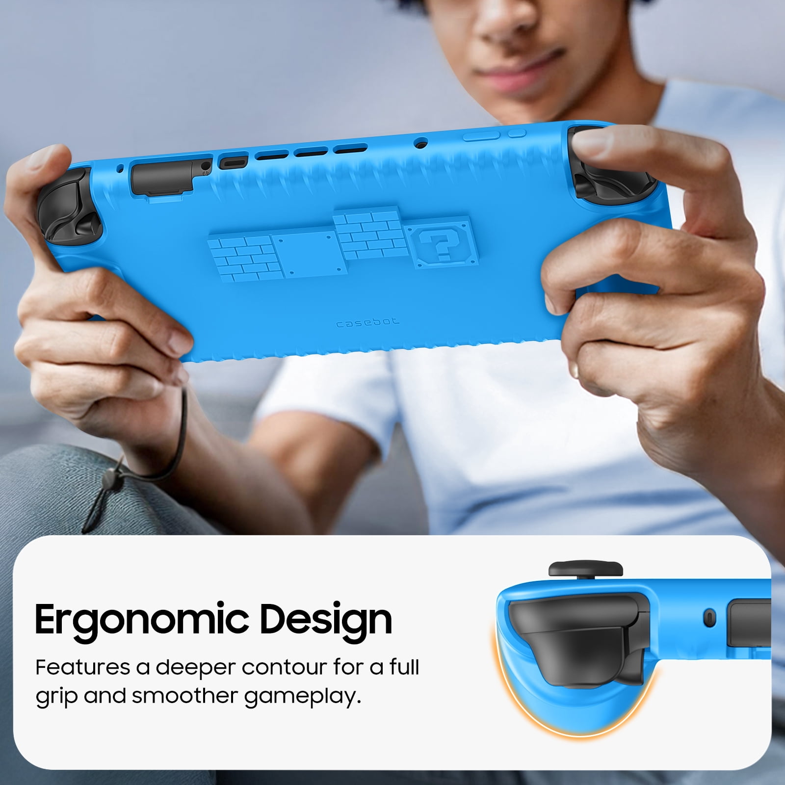 Fintie Protective Case for Nintendo Switch 2 (2025), Ergonomic Silicone Grip Cover with Game Card Slots (Blue) c96kt
