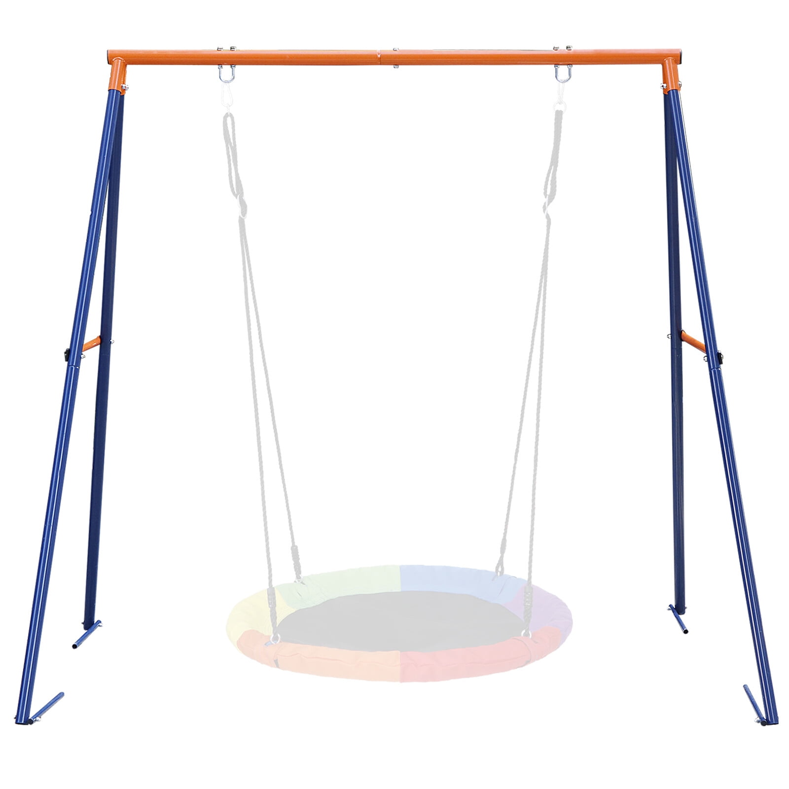 ZenSports Kids Outdoor A-Frame Swing Stand Set, Heavy Duty Steel Frame for Backyard Play (Black, 87 in x 64 in x 71 in) jwz0h