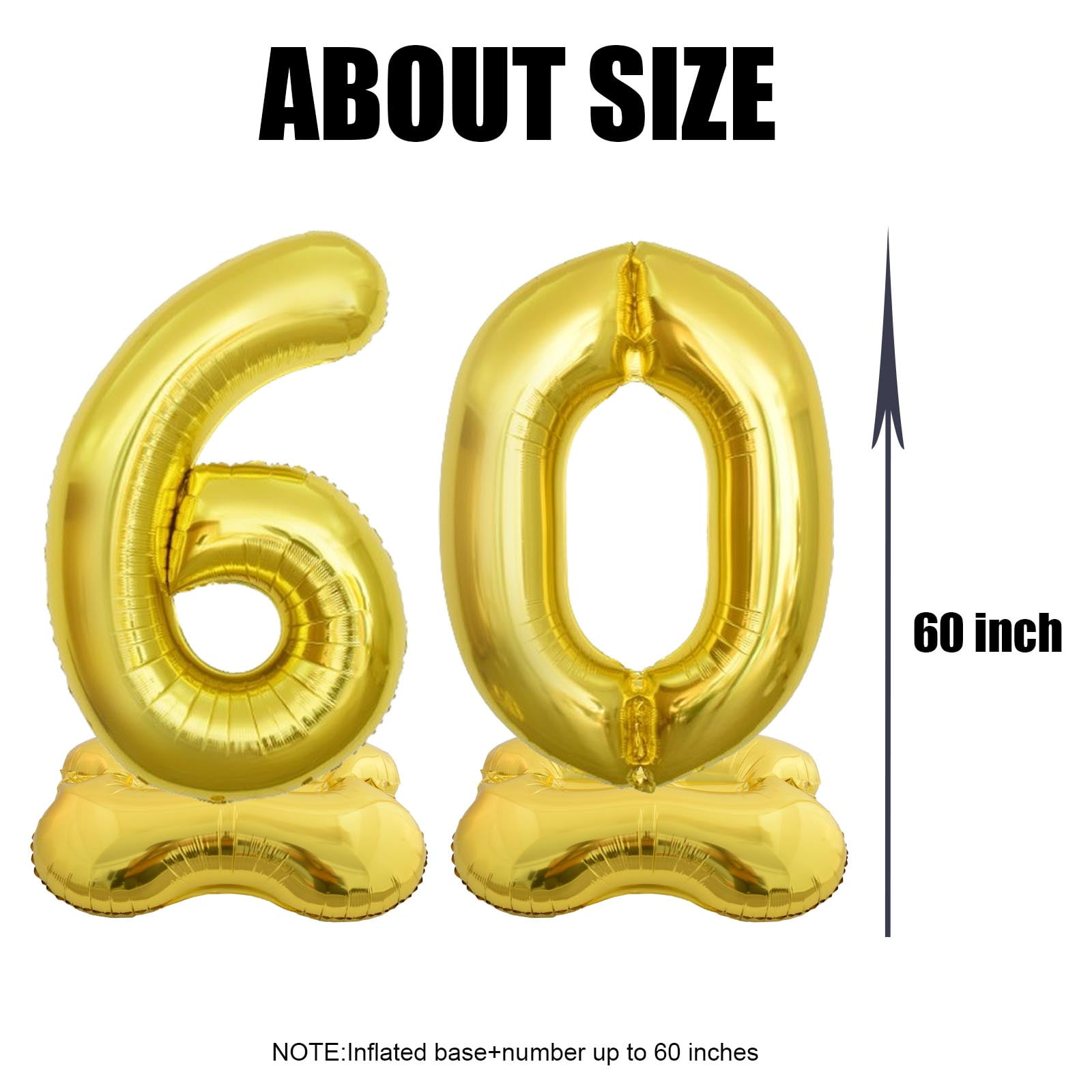 Yimen bloon Giant Foil Number Balloon for Birthday Party and Wedding Decoration (Silver, 65 in) i54p3